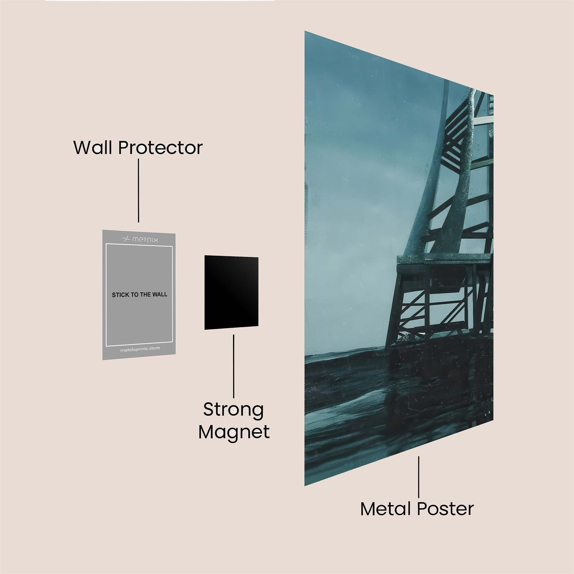 Futuristic Solitude Safe Wall Magnetic / M