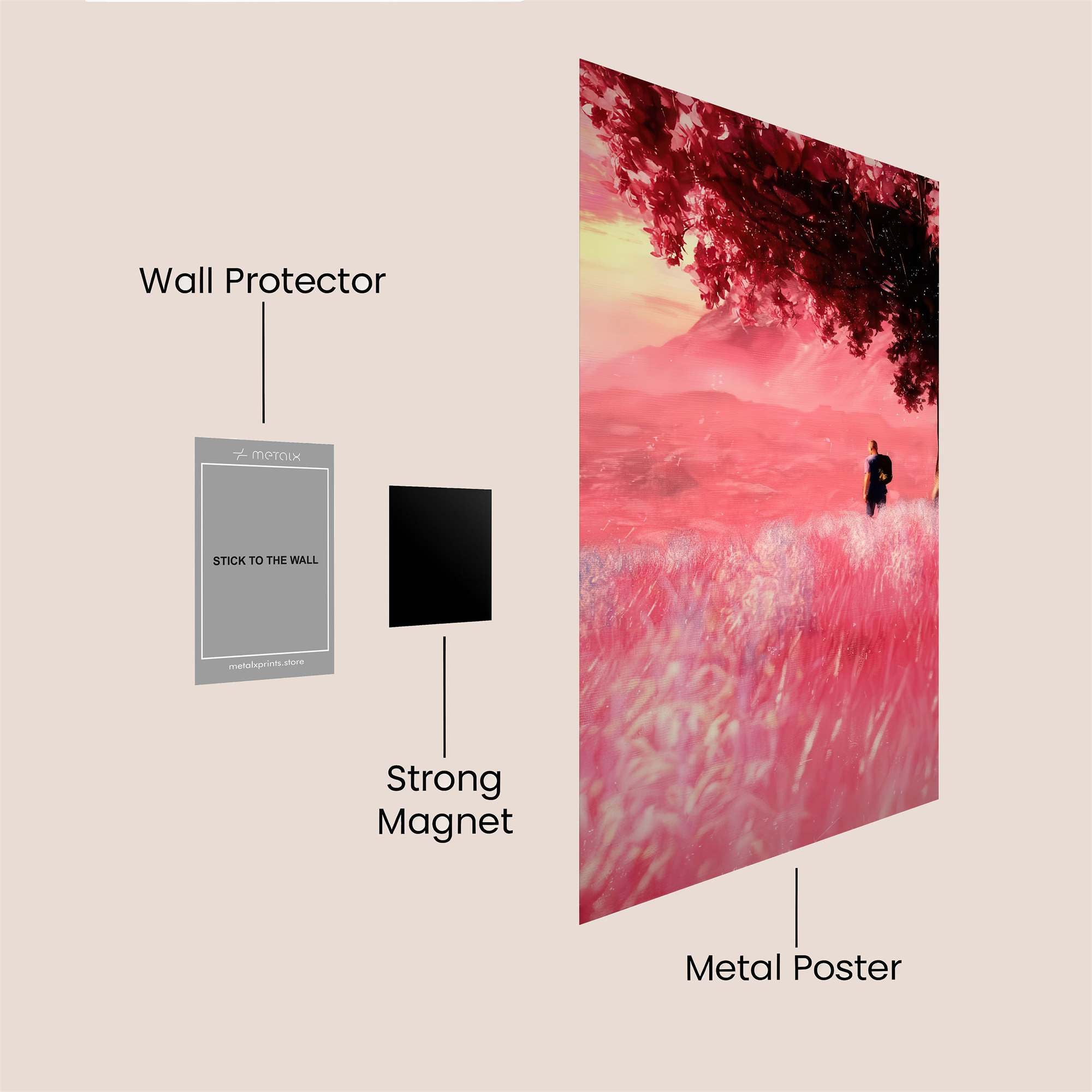 Crimson Serenity Safe Wall Magnetic / M