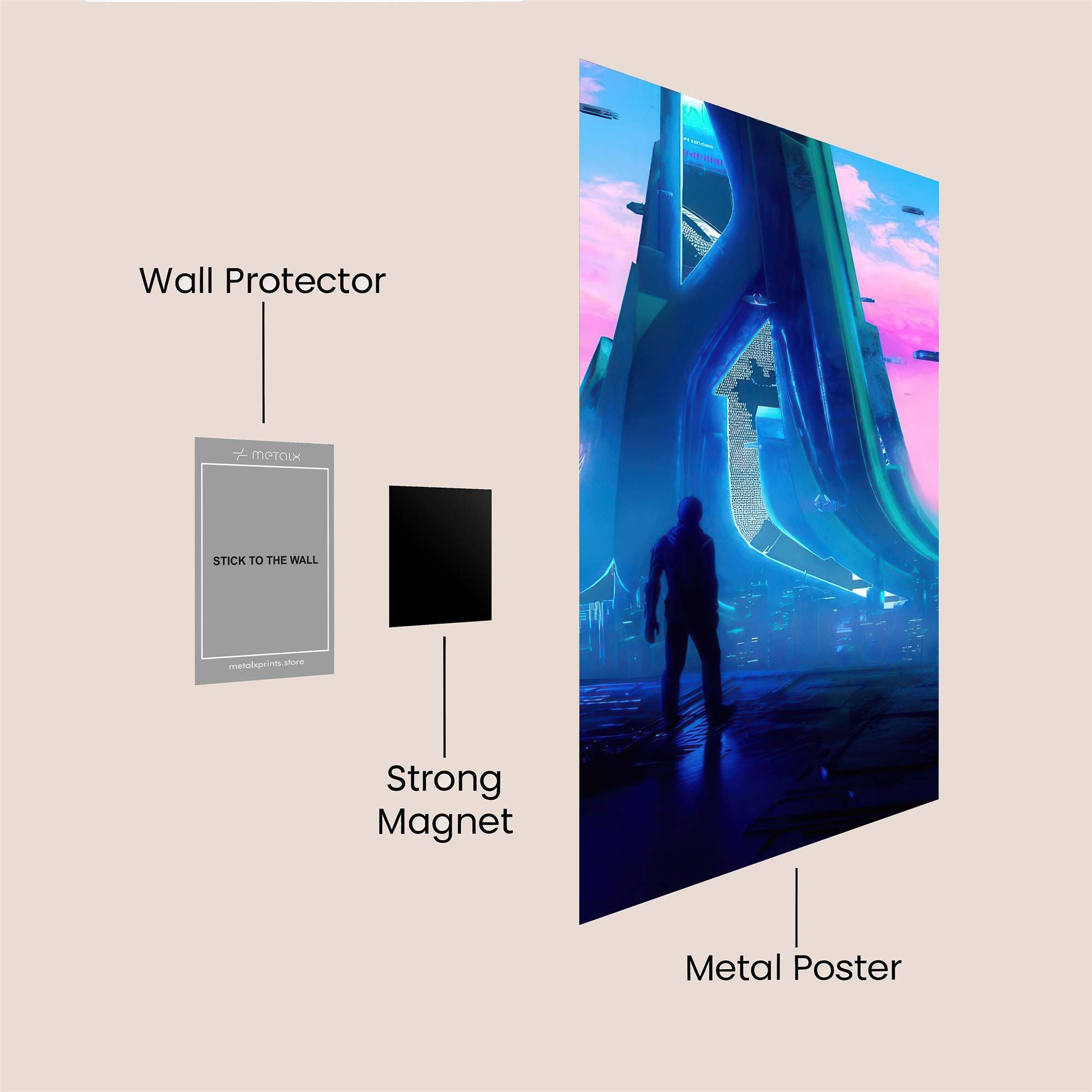 Futuristic Hive Safe Wall Magnetic / M