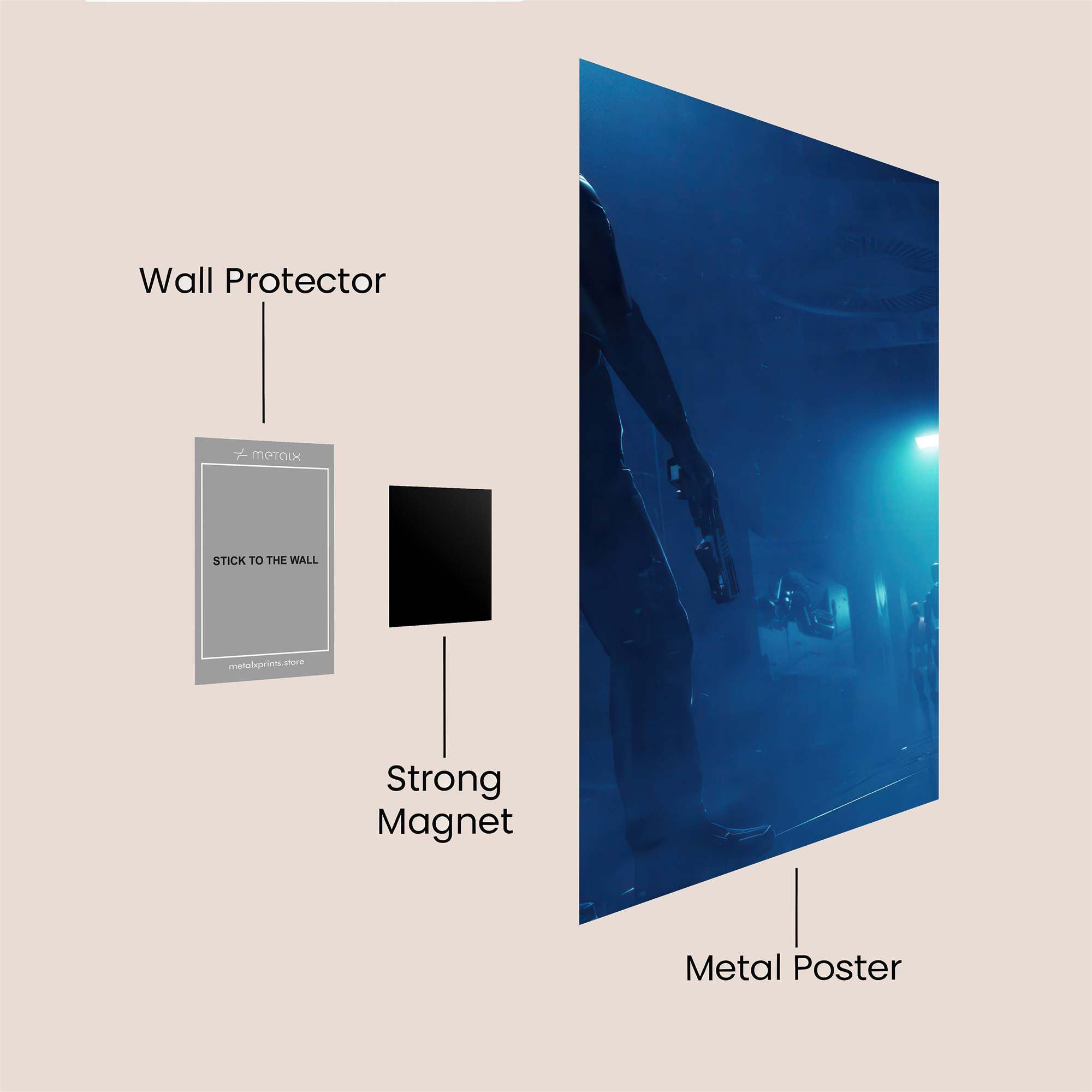 Tension Standoff Safe Wall Magnetic / M