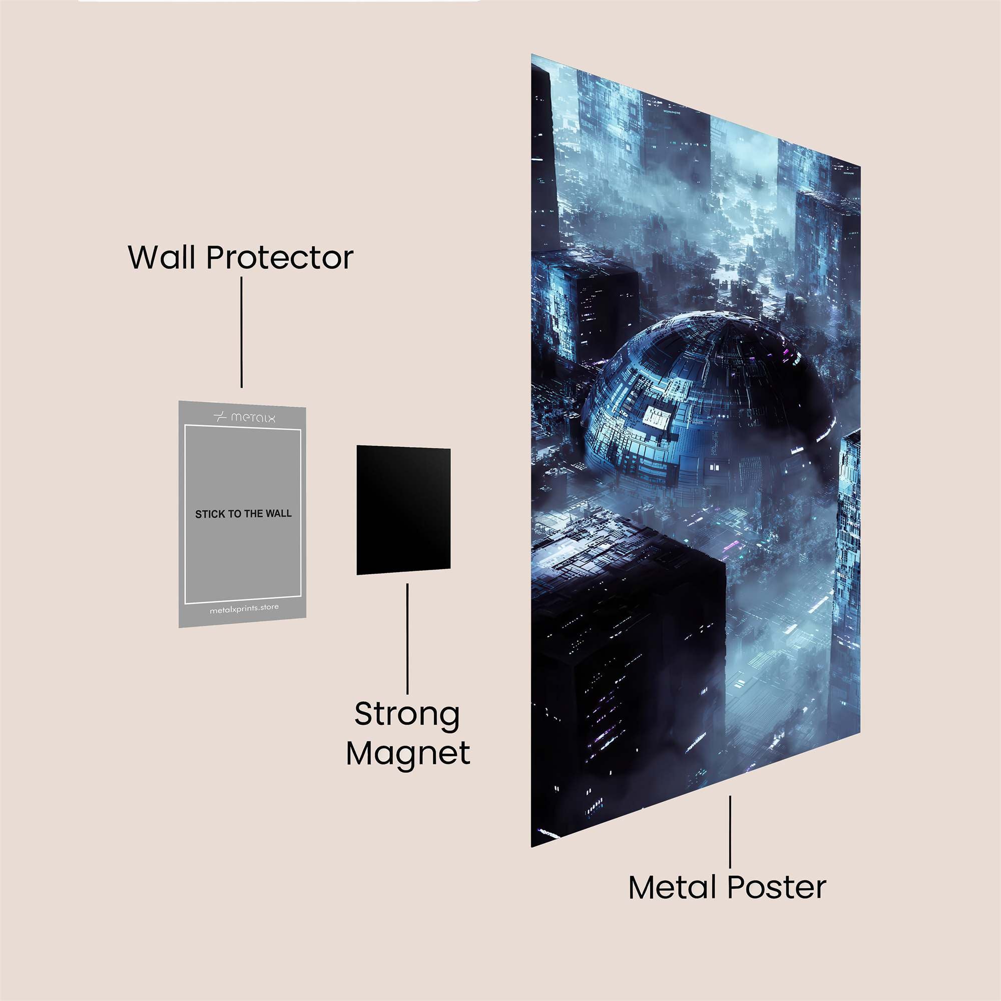Futuristic Enigma Safe Wall Magnetic / M