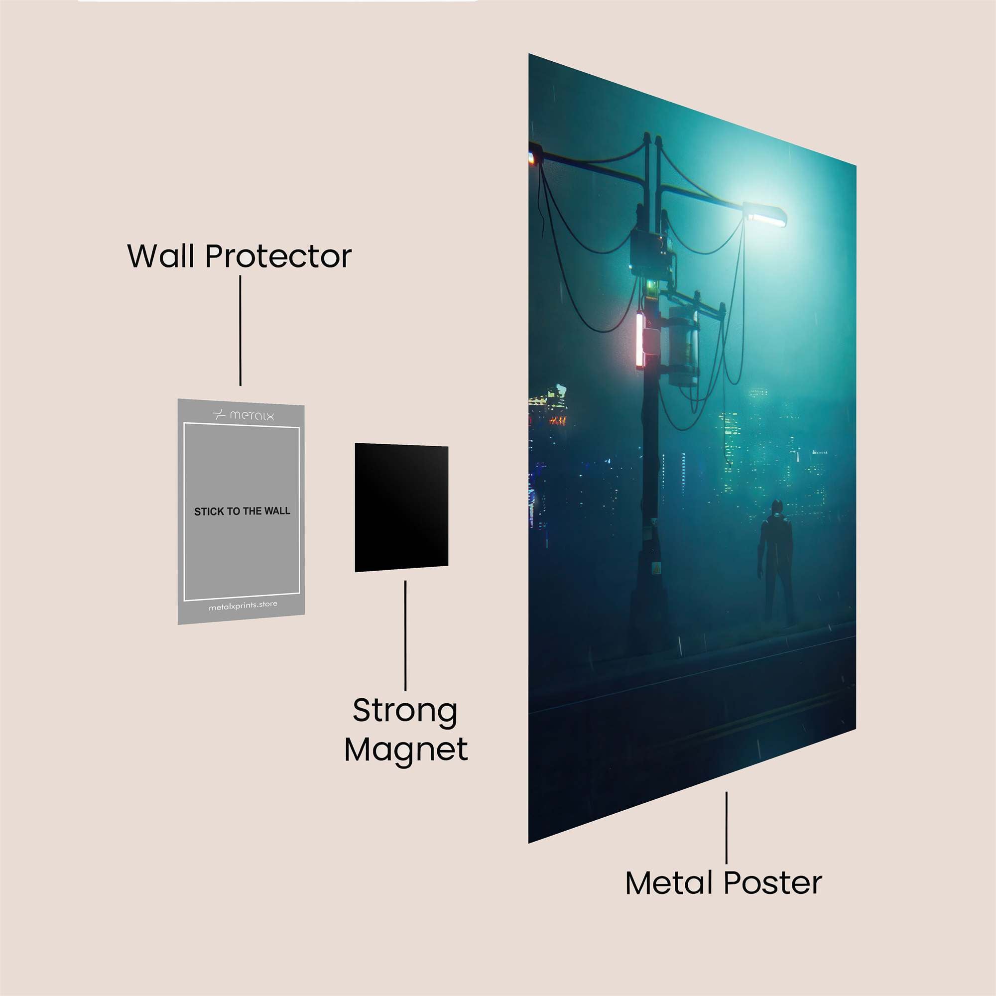 Neon Solitude Safe Wall Magnetic / M