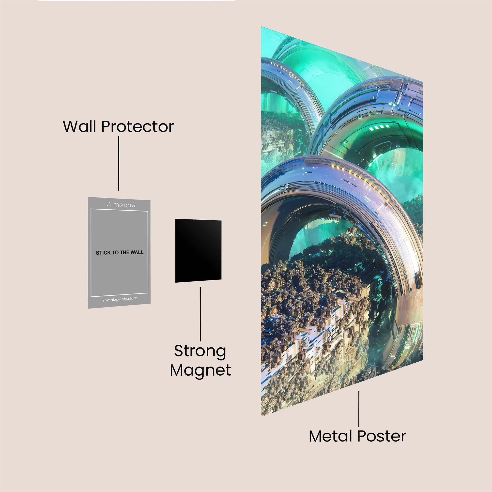 Futuristic Landscapes Safe Wall Magnetic / M