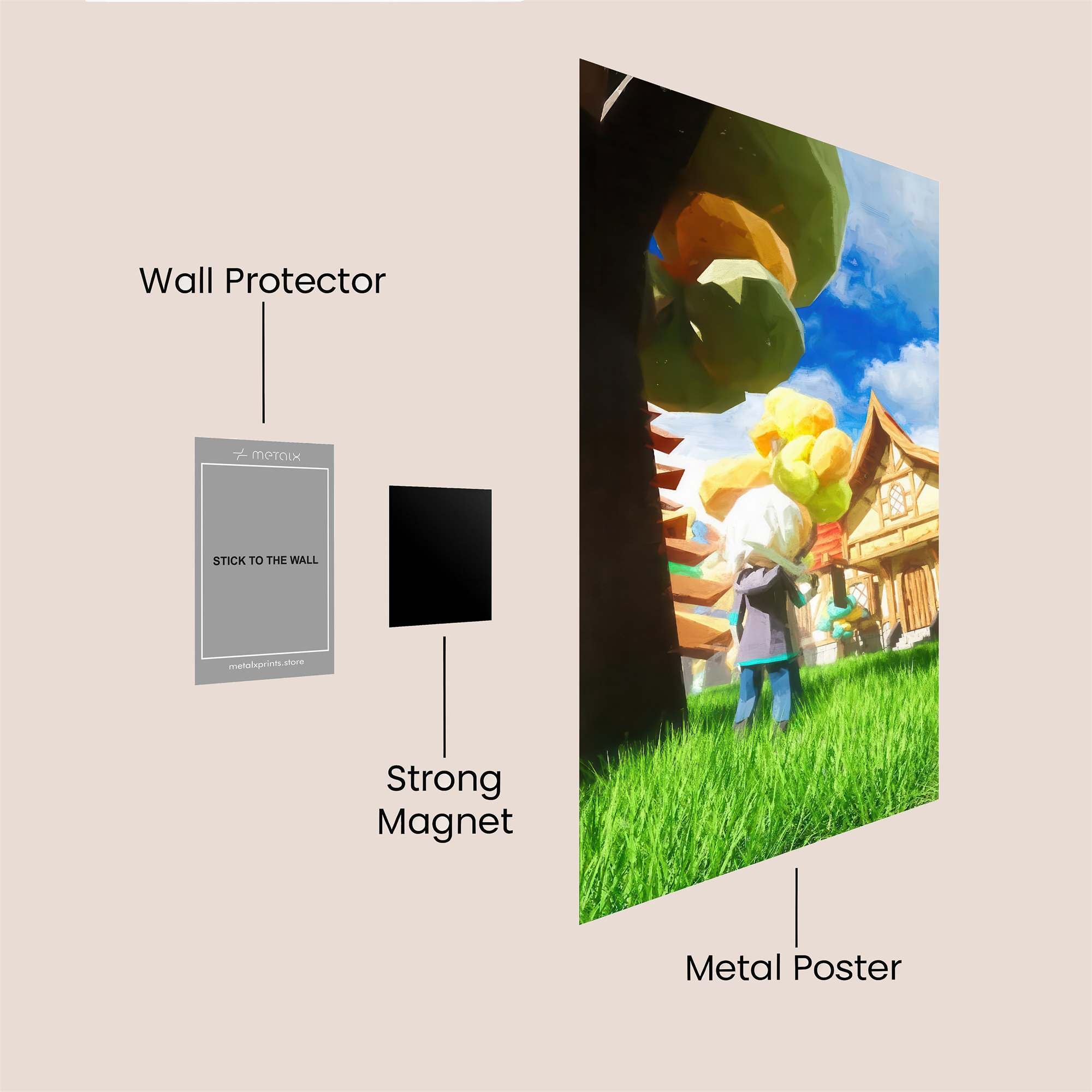 Whimsical Village Safe Wall Magnetic / M