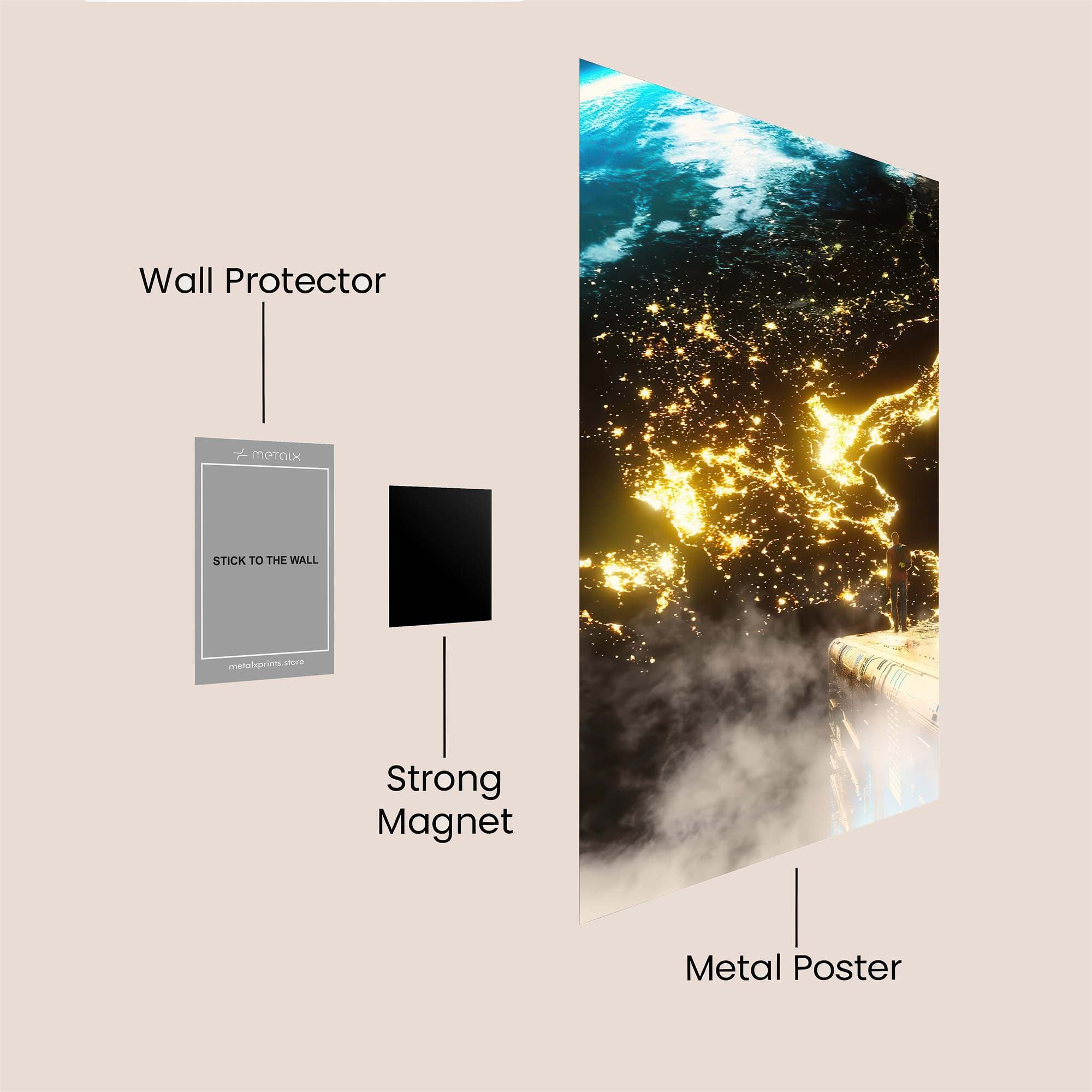 Cosmic Luminescence Safe Wall Magnetic / M
