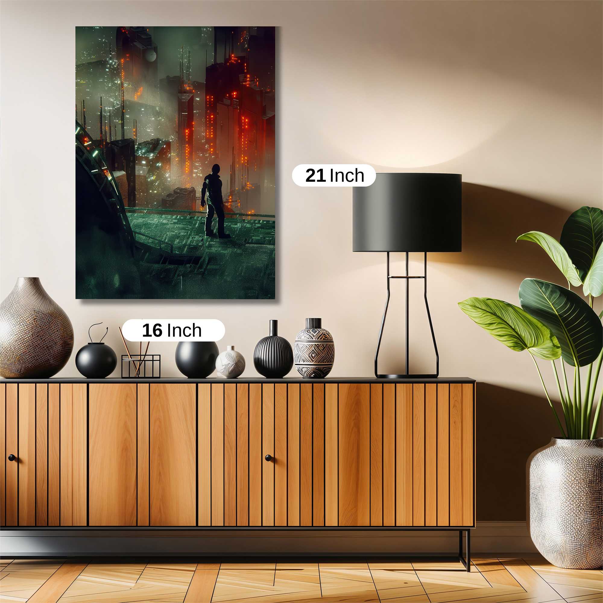 Cyber Cityscape Safe Wall Magnetic / M