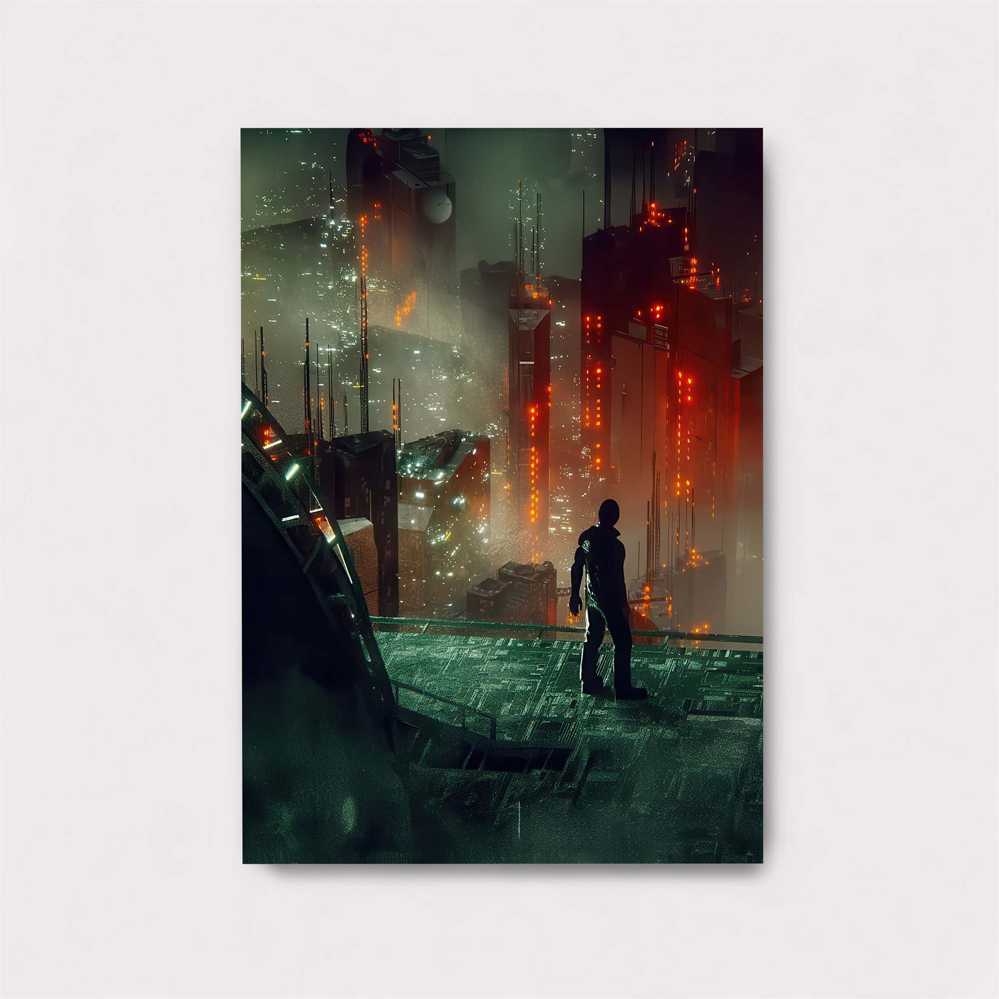 Cyber Cityscape Safe Wall Magnetic / M