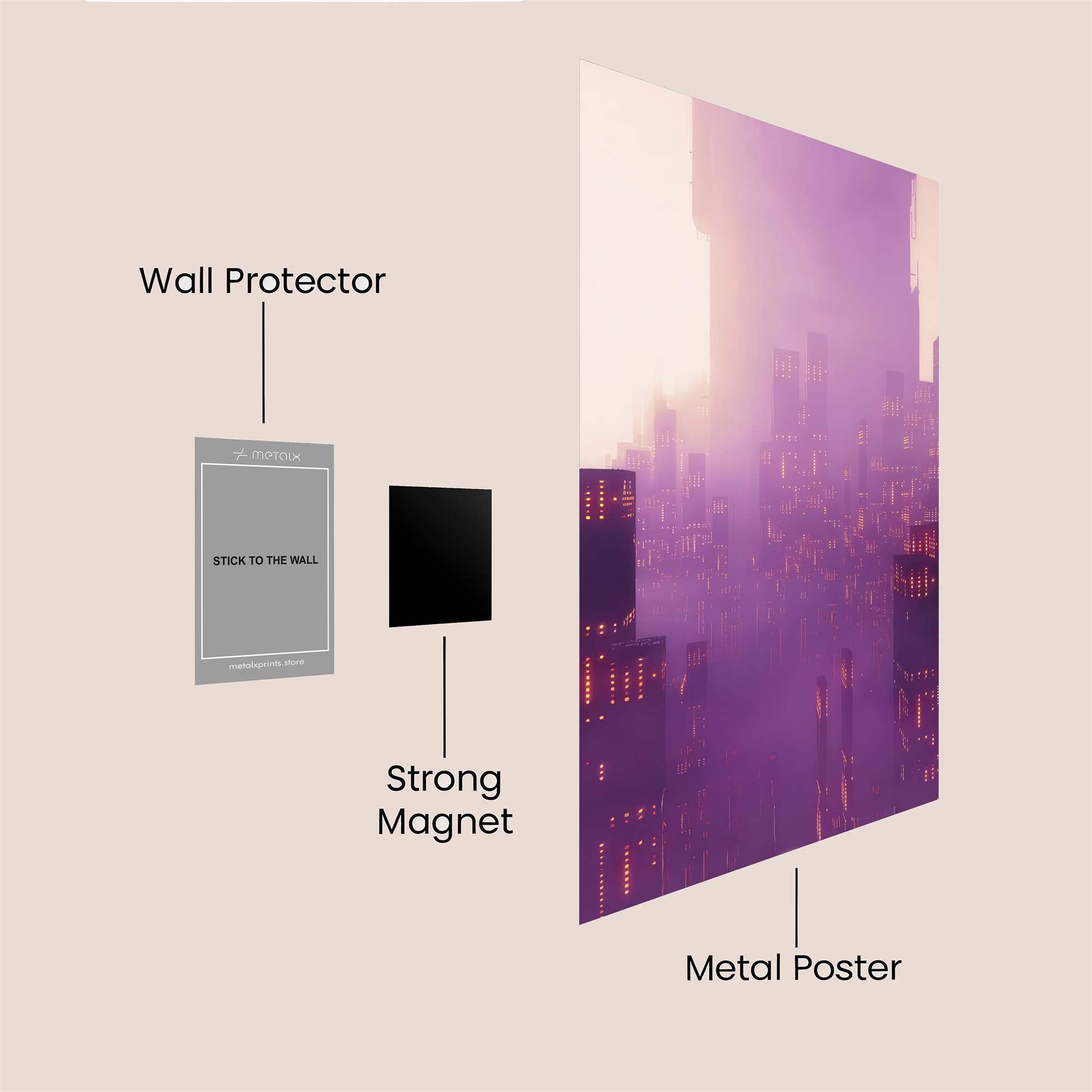 Neon Tranquility Safe Wall Magnetic / M