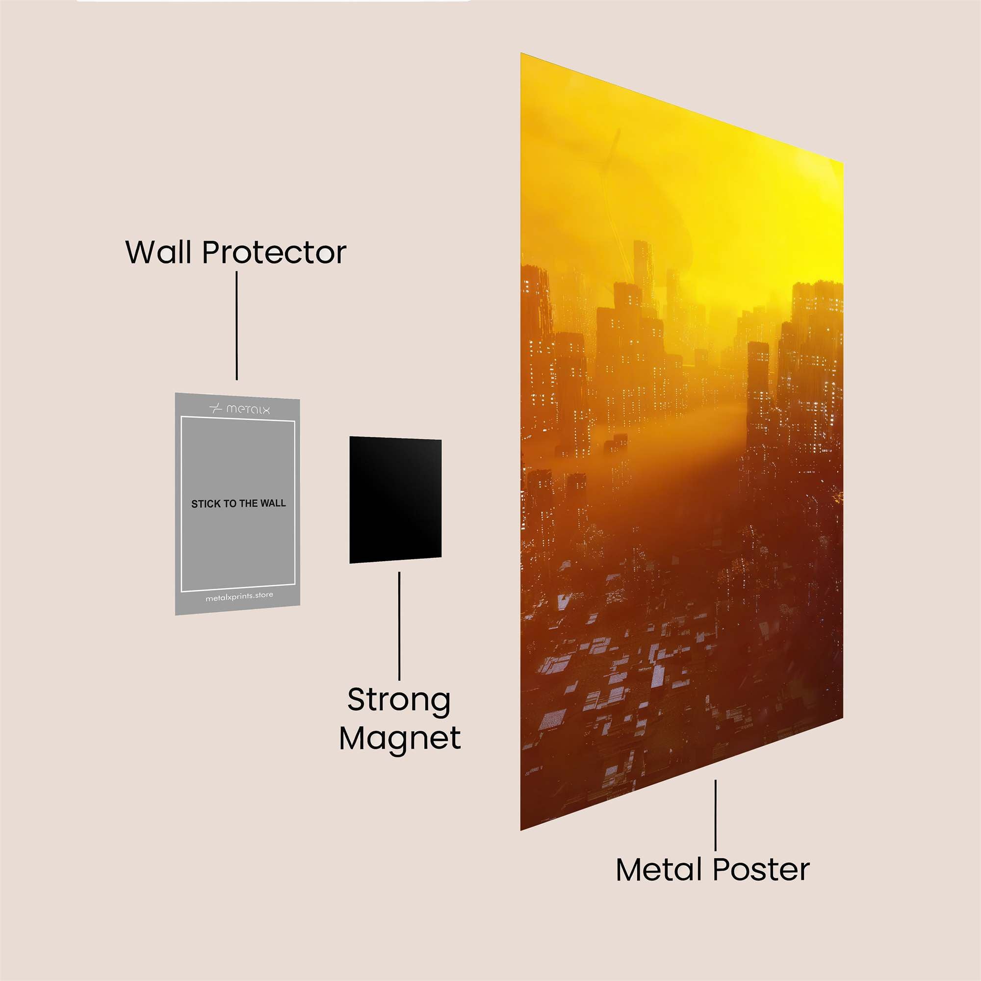 Sunset Metropolis Safe Wall Magnetic / M