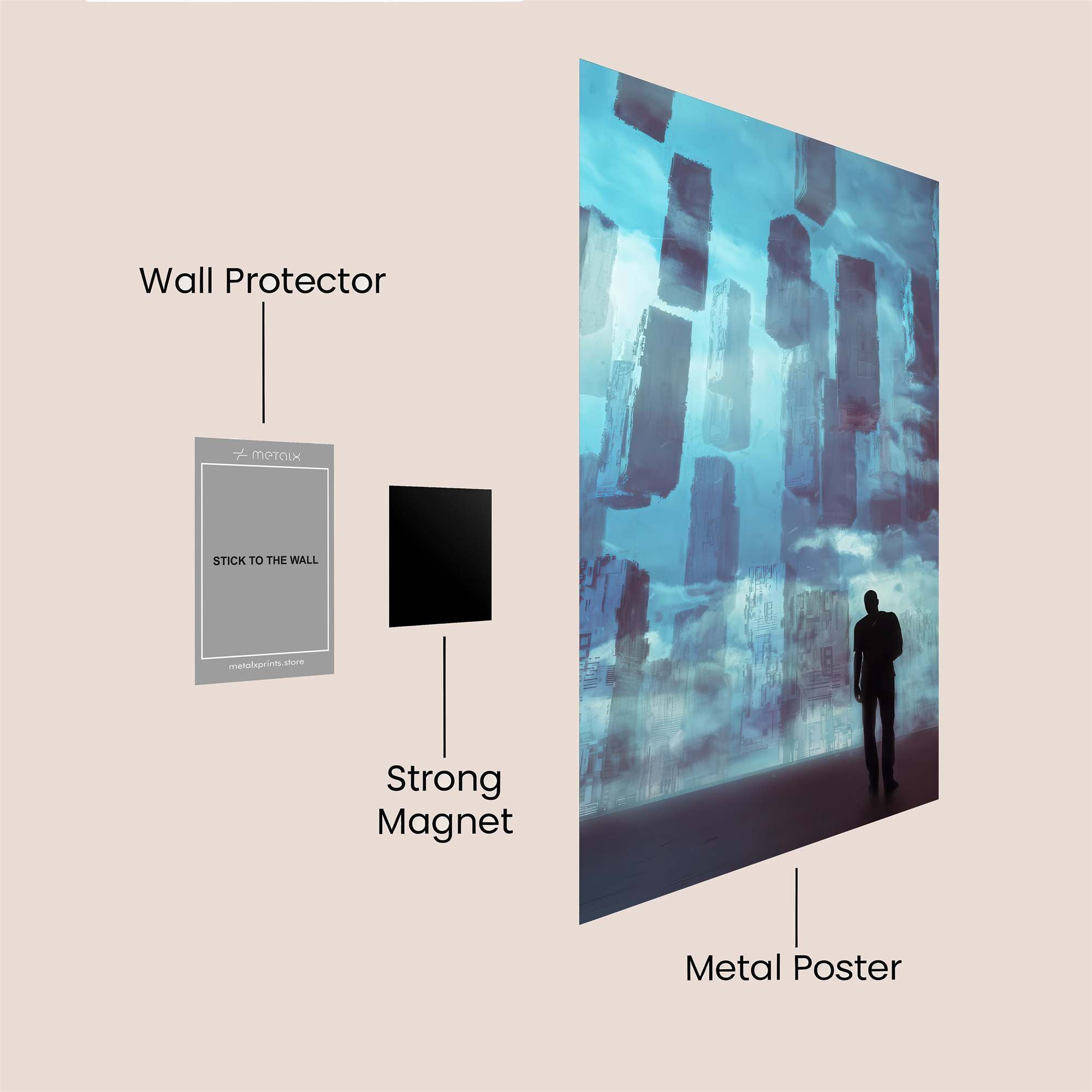 Futuristic Serenity Safe Wall Magnetic / M