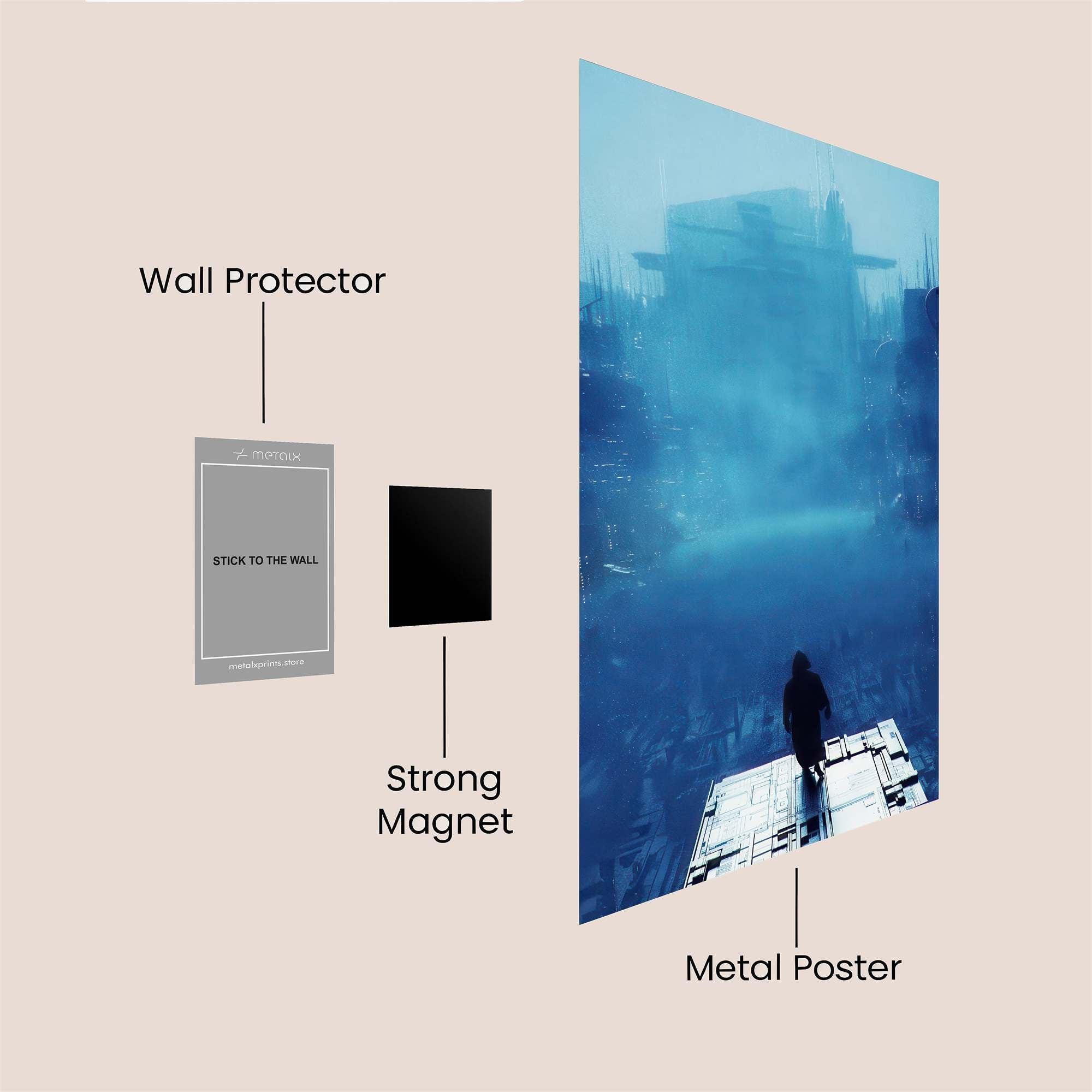 Futuristic Serenity Safe Wall Magnetic / M