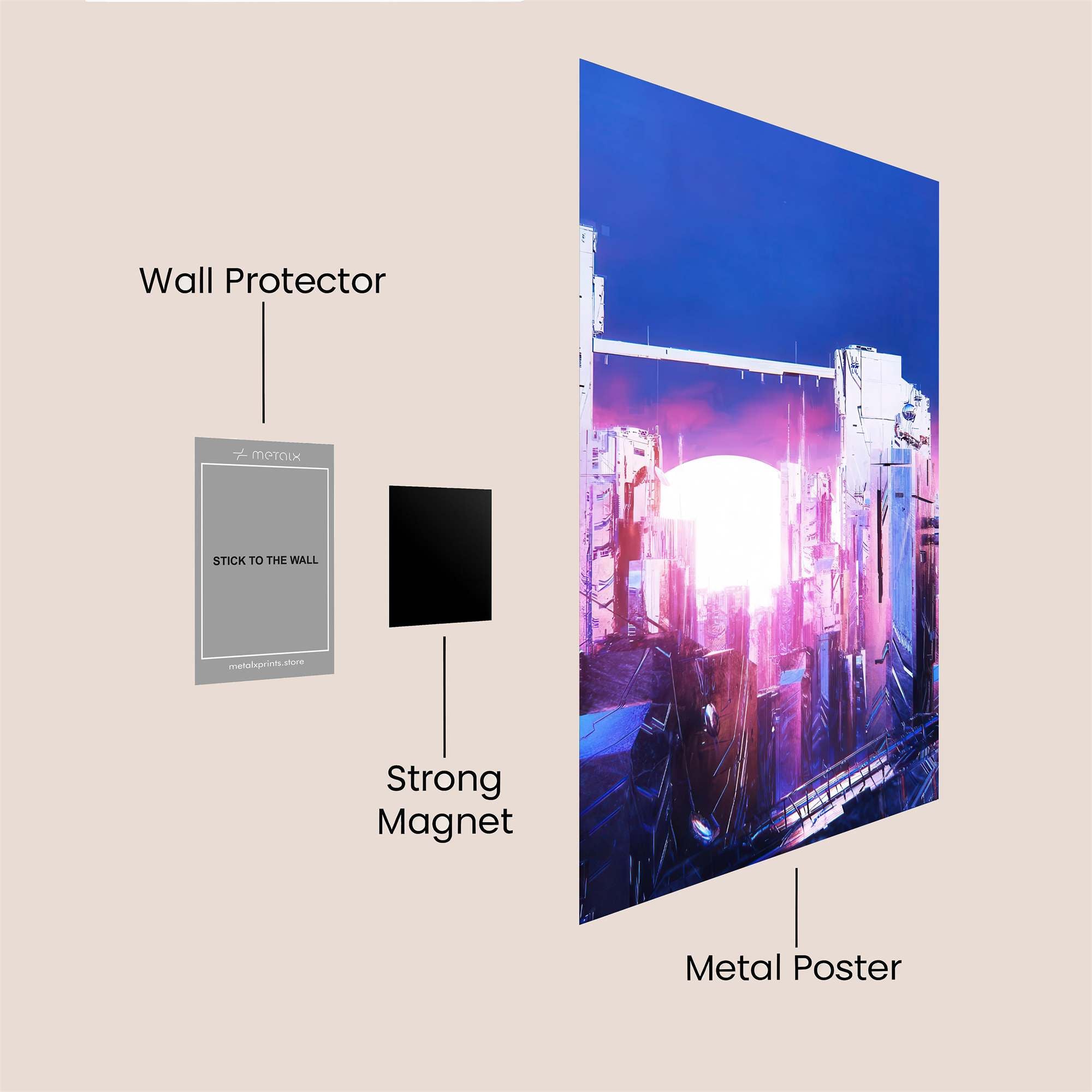 Futuristic Horizon Safe Wall Magnetic / M