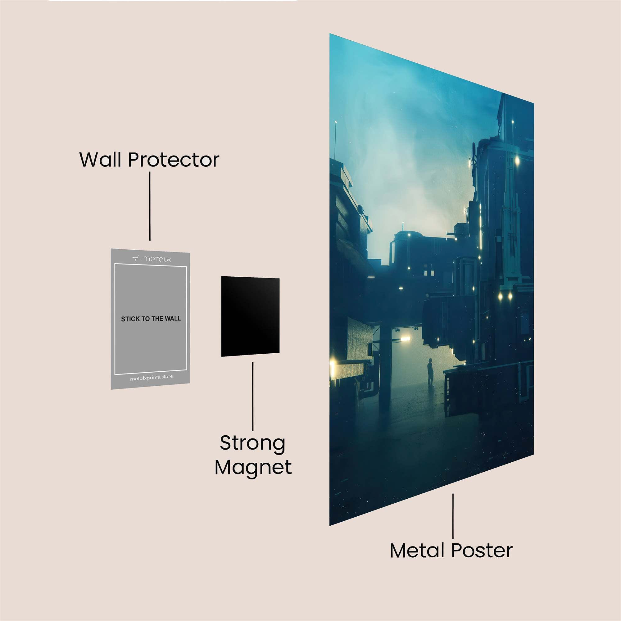 Futuristic Glow Safe Wall Magnetic / M