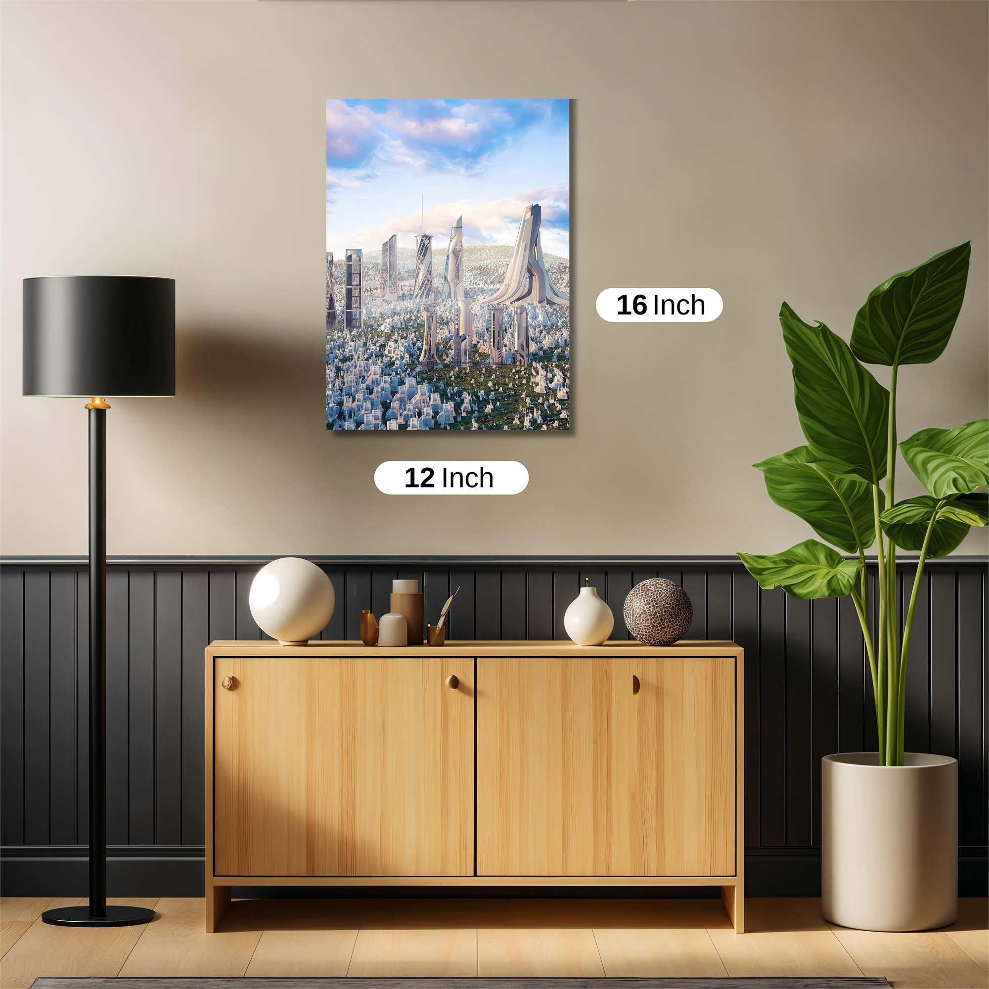 Futuristic Skyline Safe Wall Magnetic / M