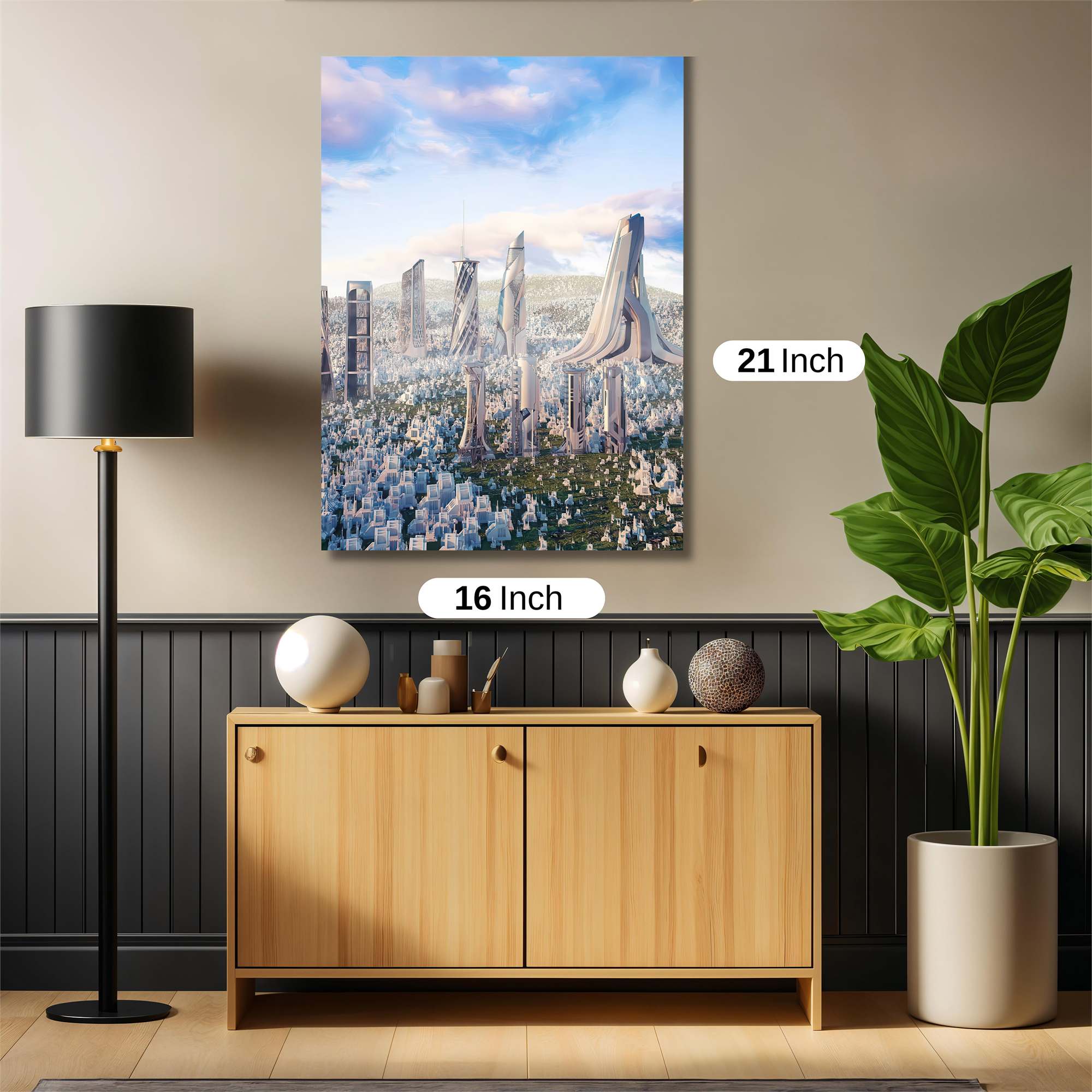 Futuristic Skyline Safe Wall Magnetic / M