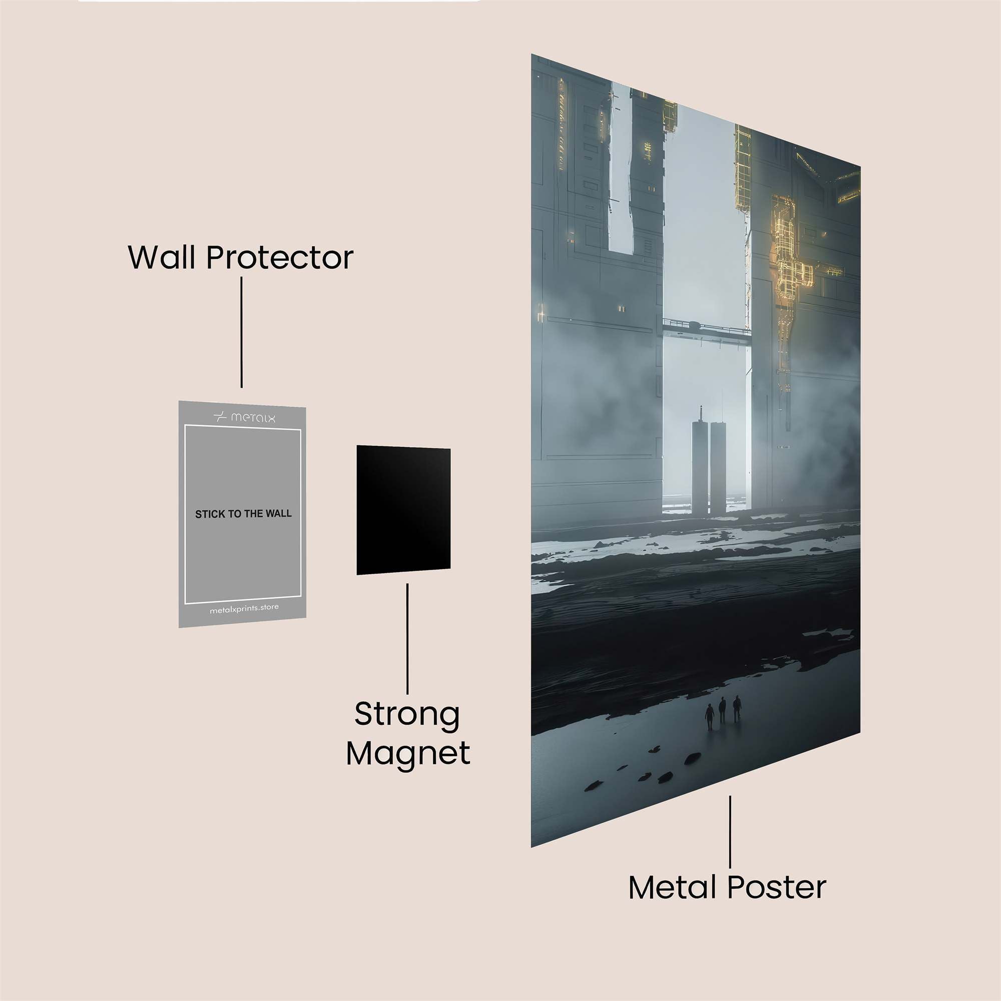 Futuristic Serenity Safe Wall Magnetic / M