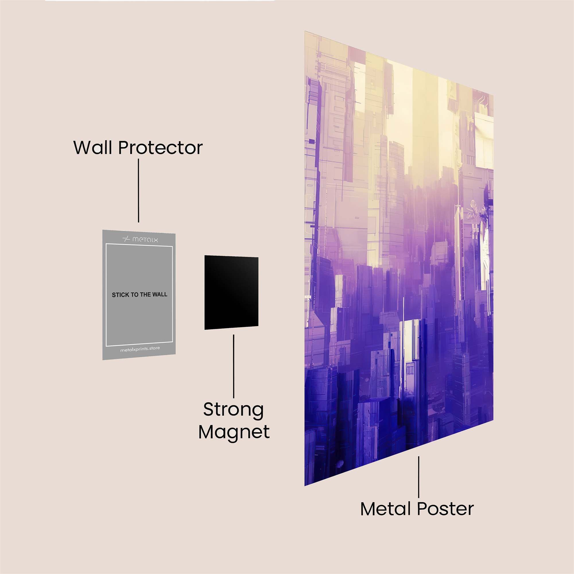 Violet Metropolis Safe Wall Magnetic / M