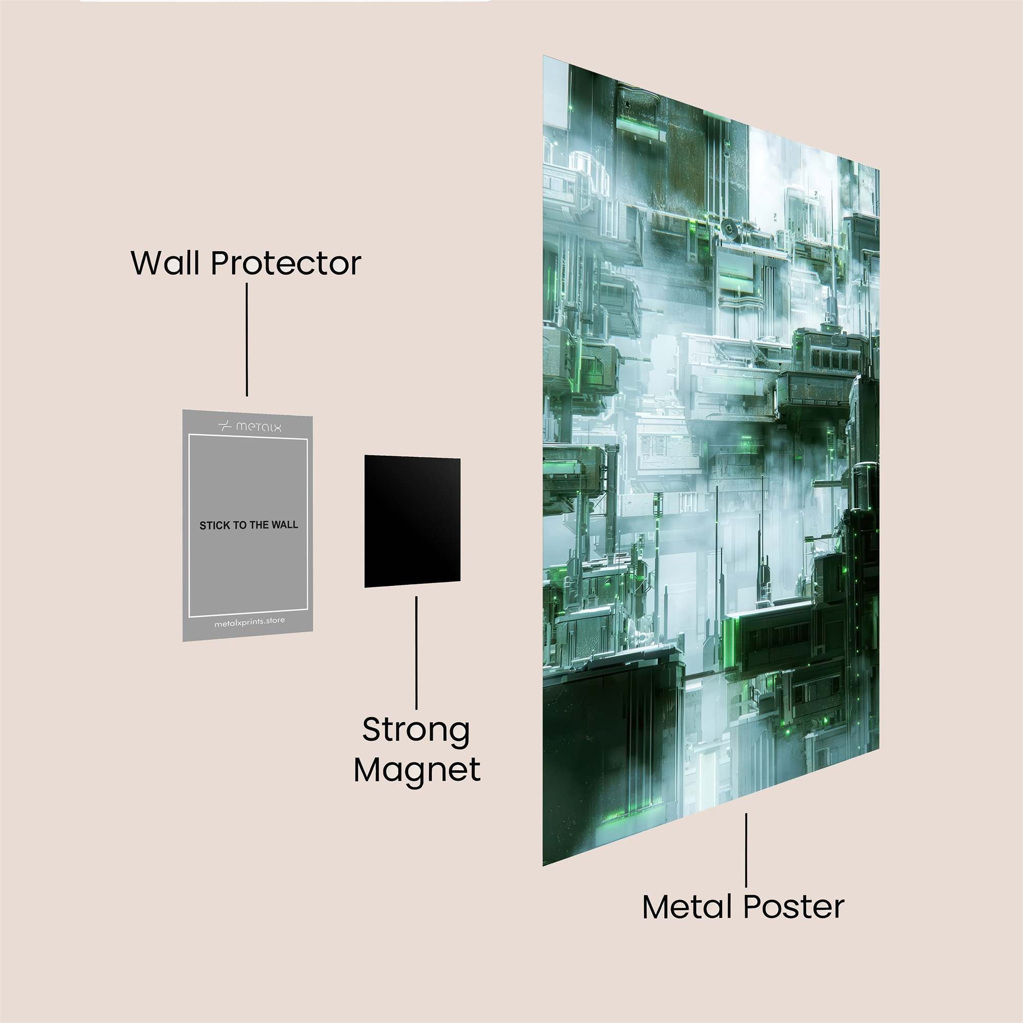 Futuristic Enigma Safe Wall Magnetic / M