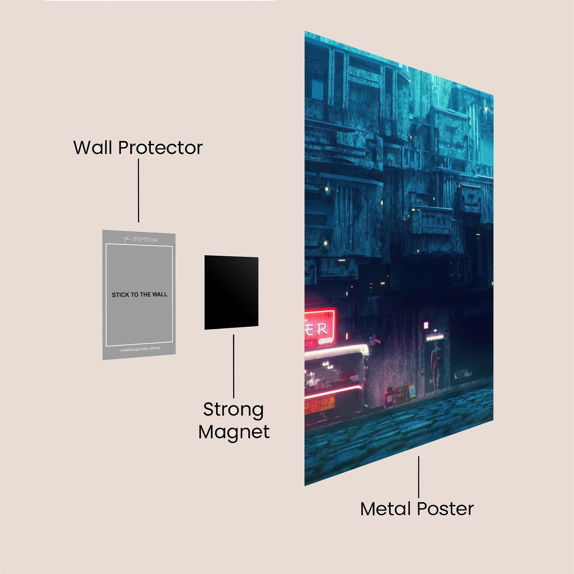 Neon Solitude Safe Wall Magnetic / M