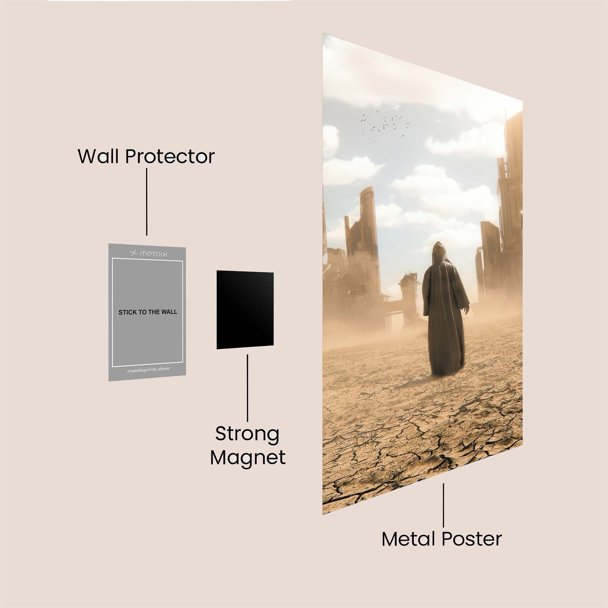 Deserted Wanderlust Safe Wall Magnetic / M