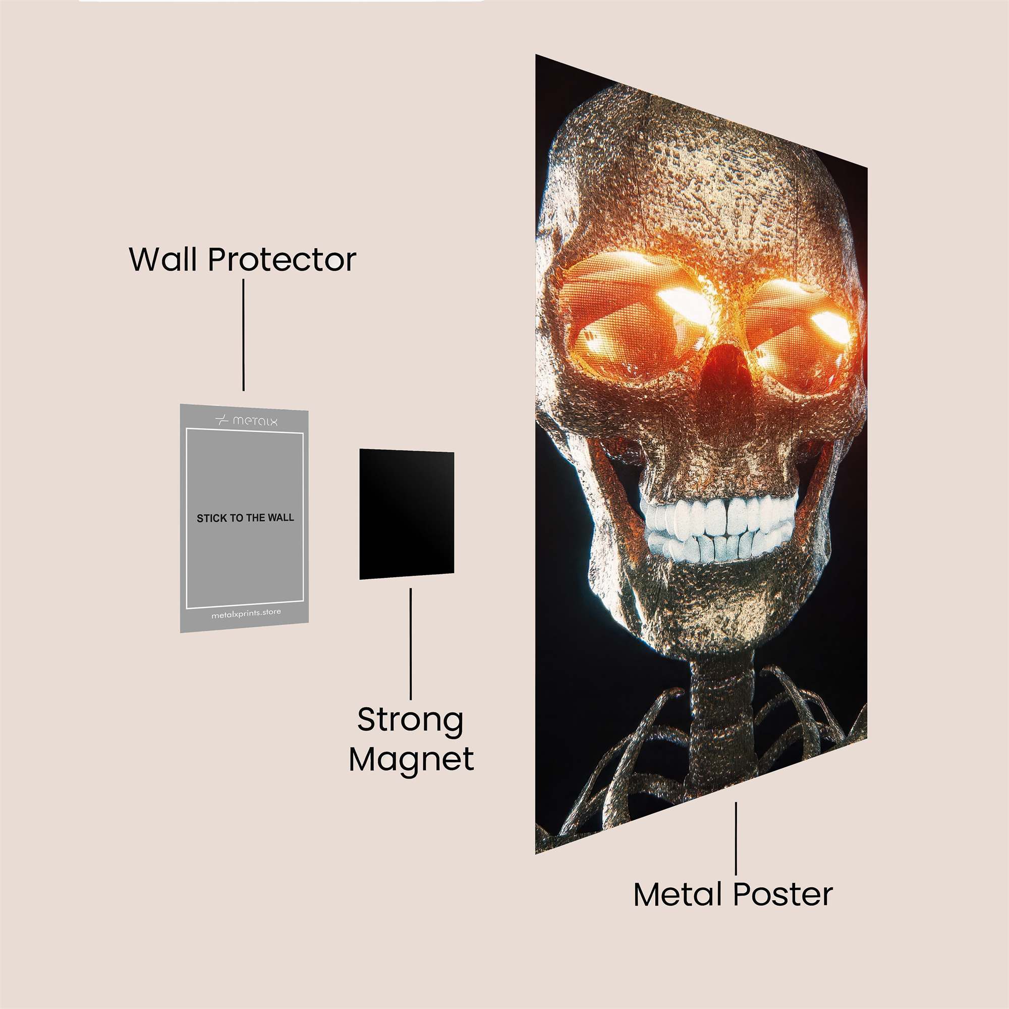 Luminous Skull Safe Wall Magnetic / M