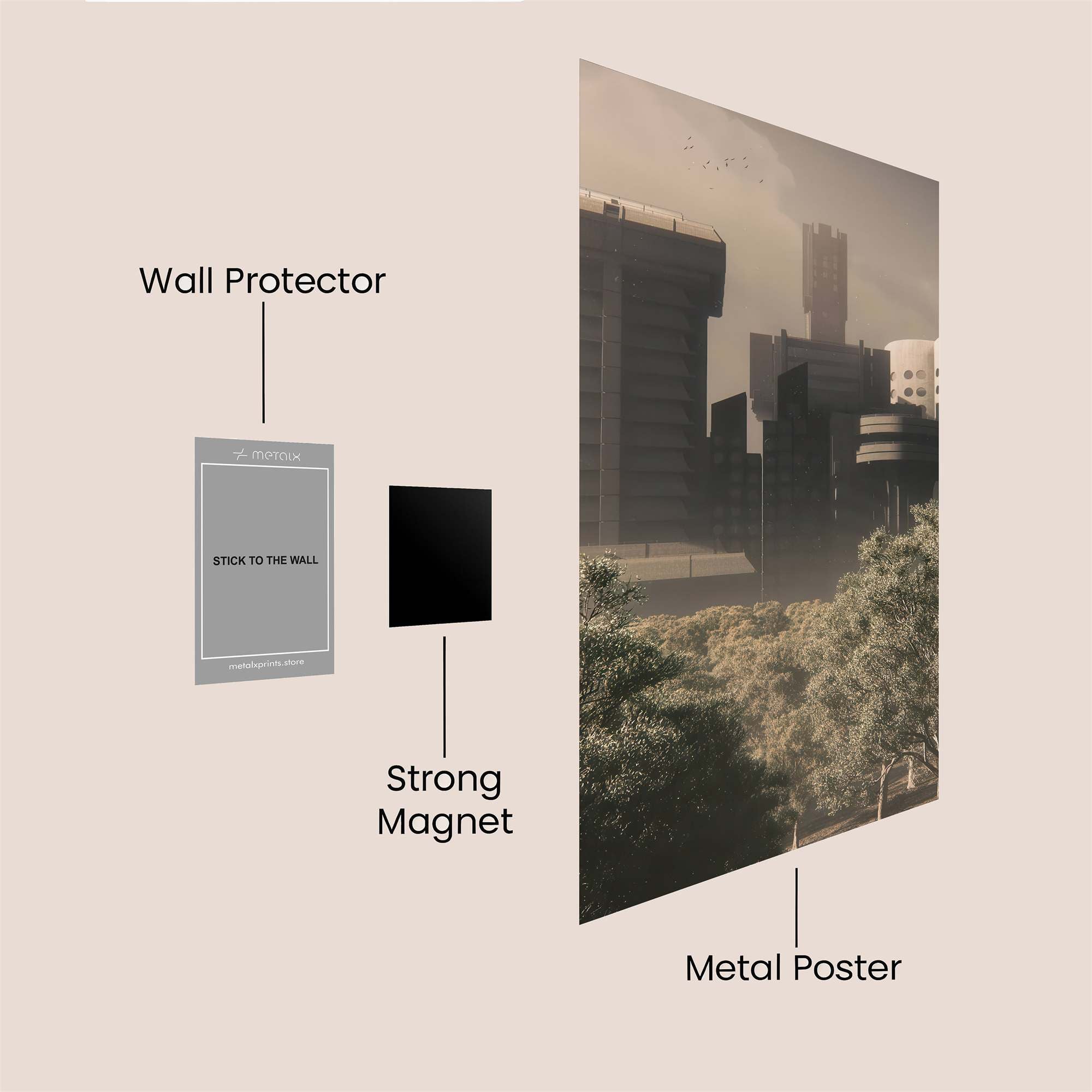 Futuristic Serenity Safe Wall Magnetic / M