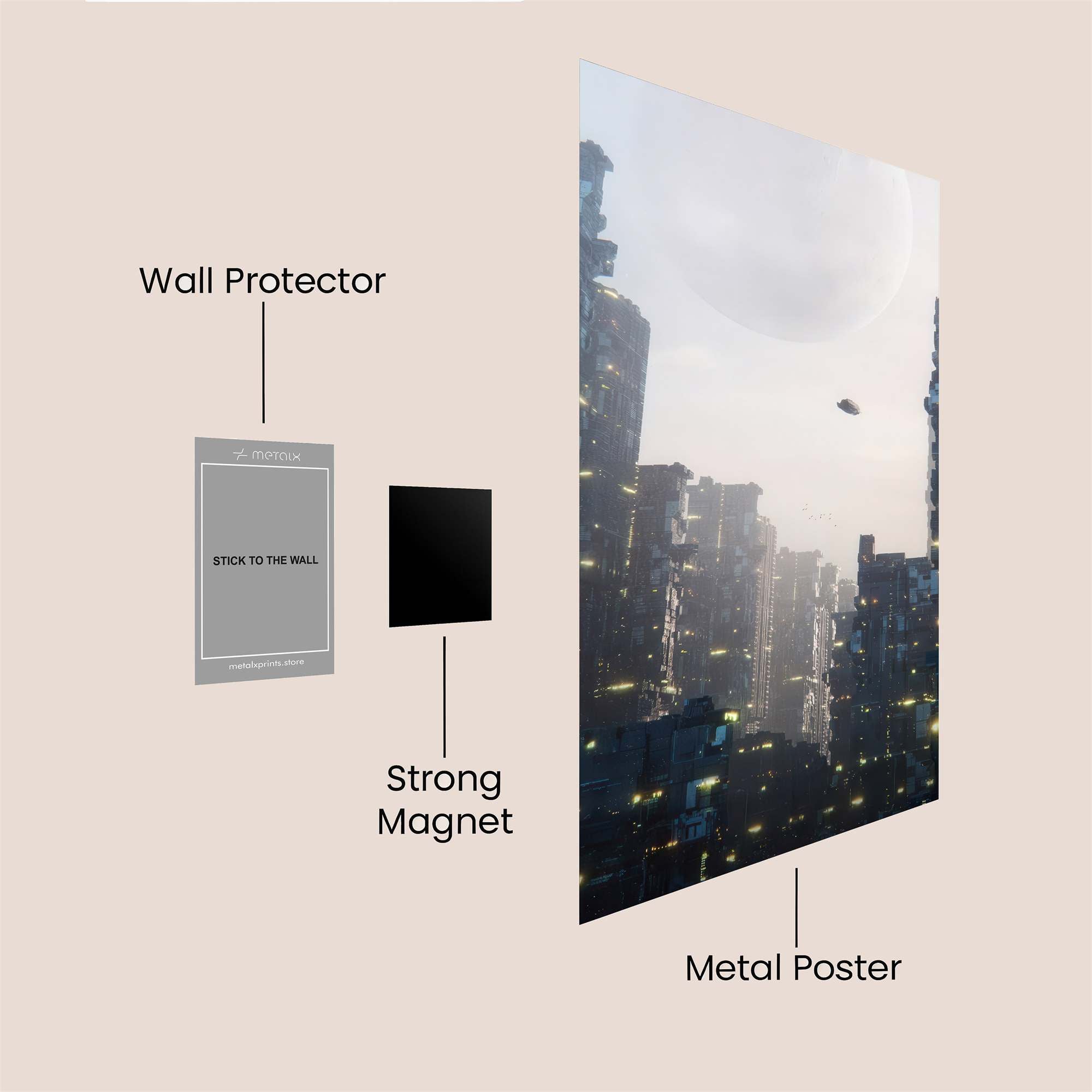 Futuristic Serenity Safe Wall Magnetic / M