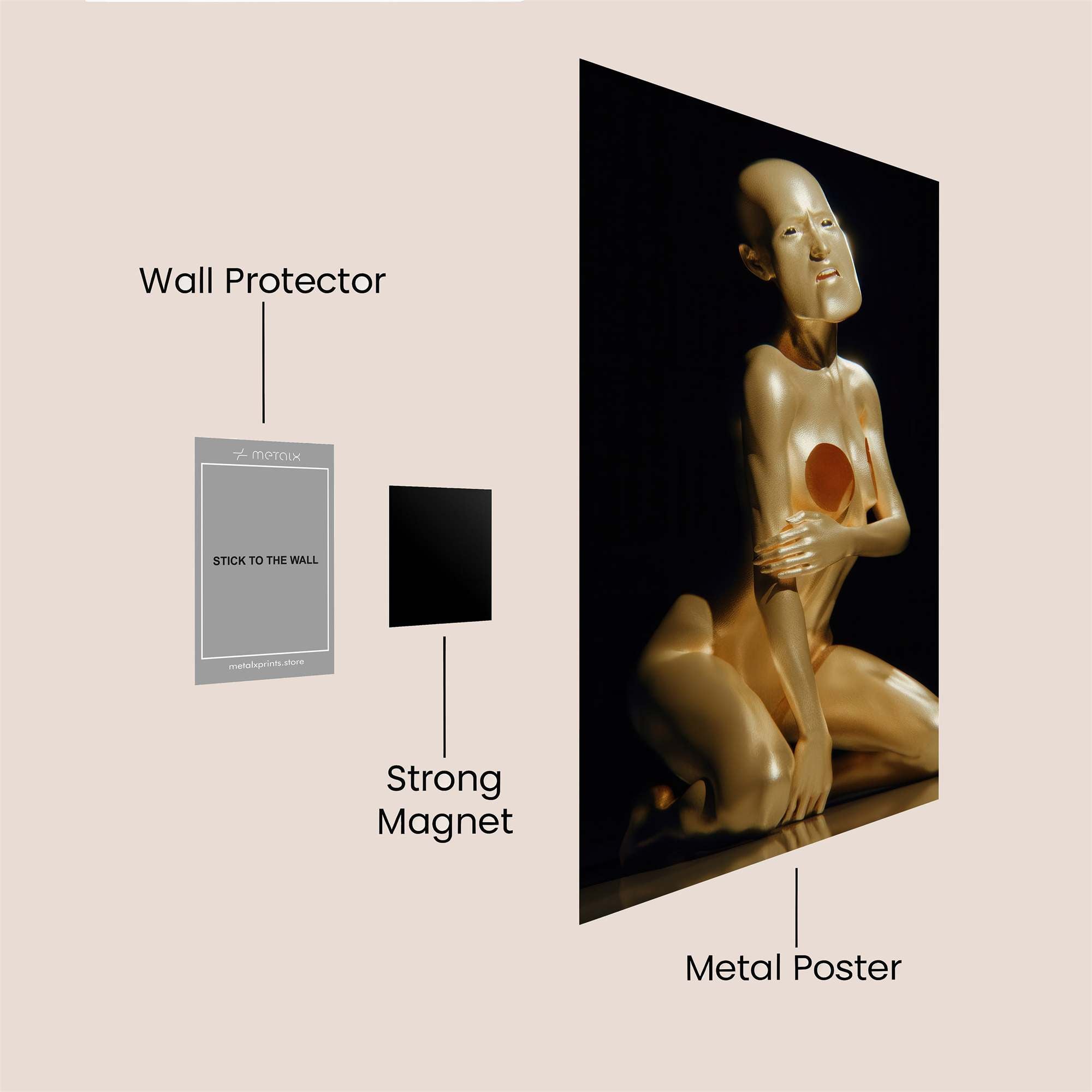 Golden Serenity Safe Wall Magnetic / M