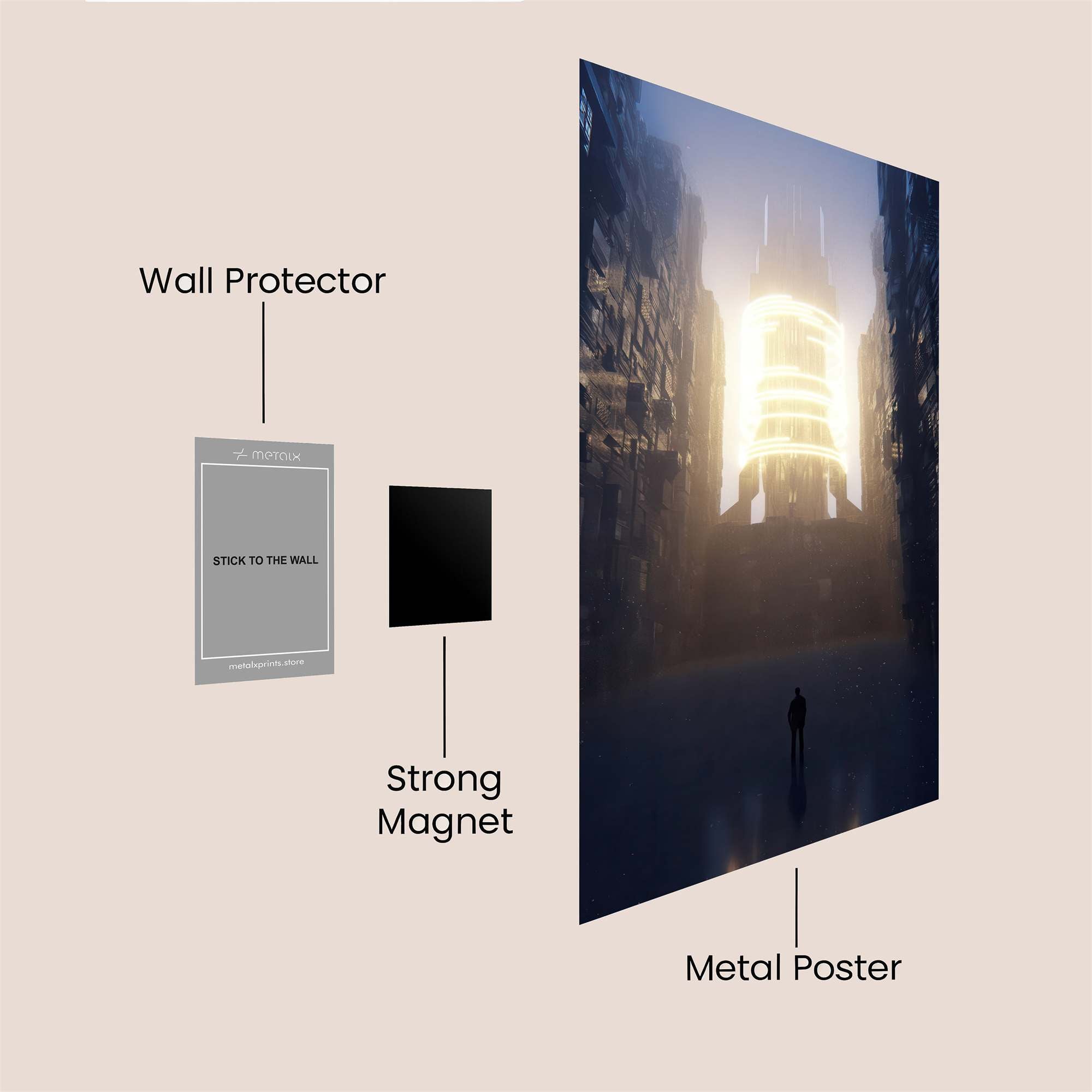 Luminous Ascent Safe Wall Magnetic / M