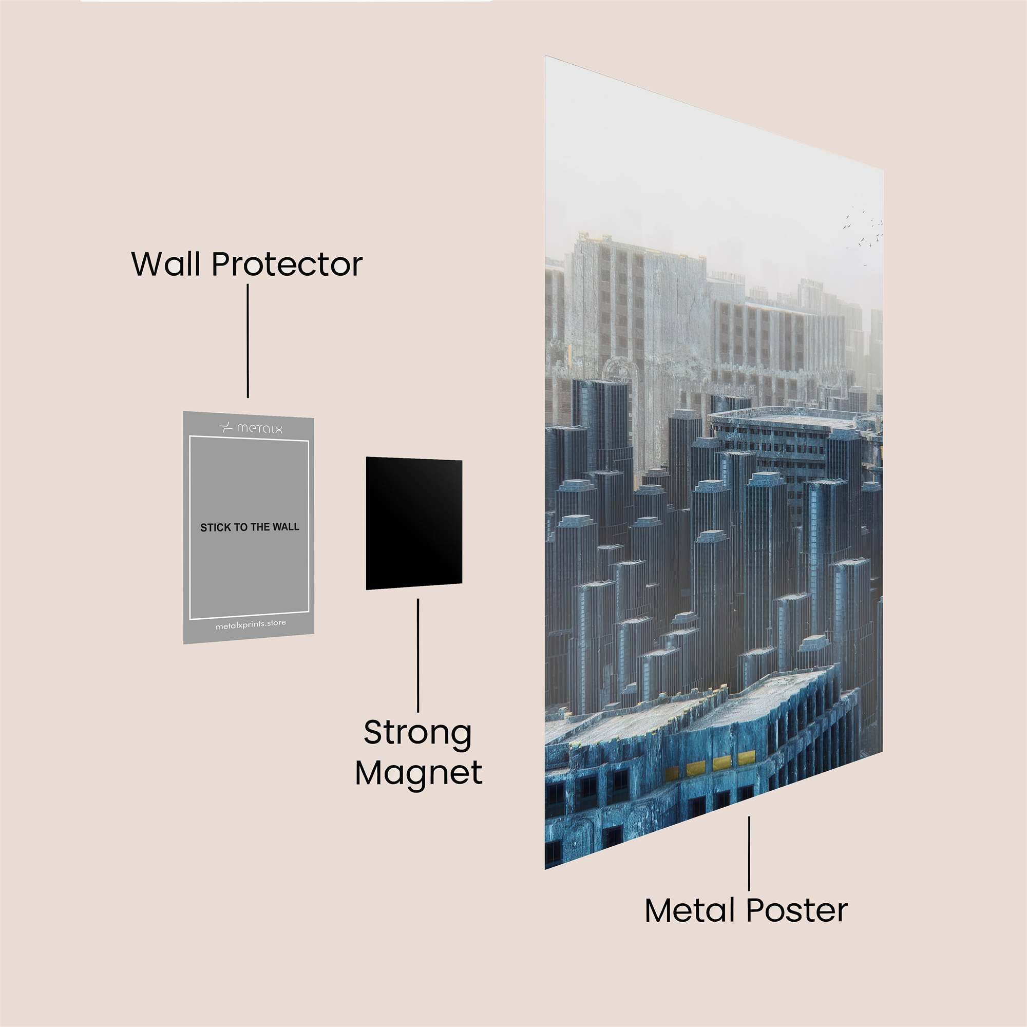 Frosted Metropolis Safe Wall Magnetic / M