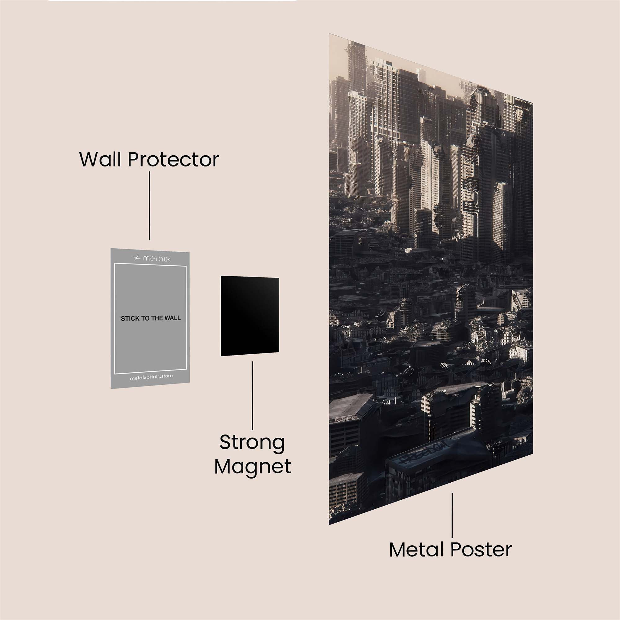 Urban Shadowscape Safe Wall Magnetic / M