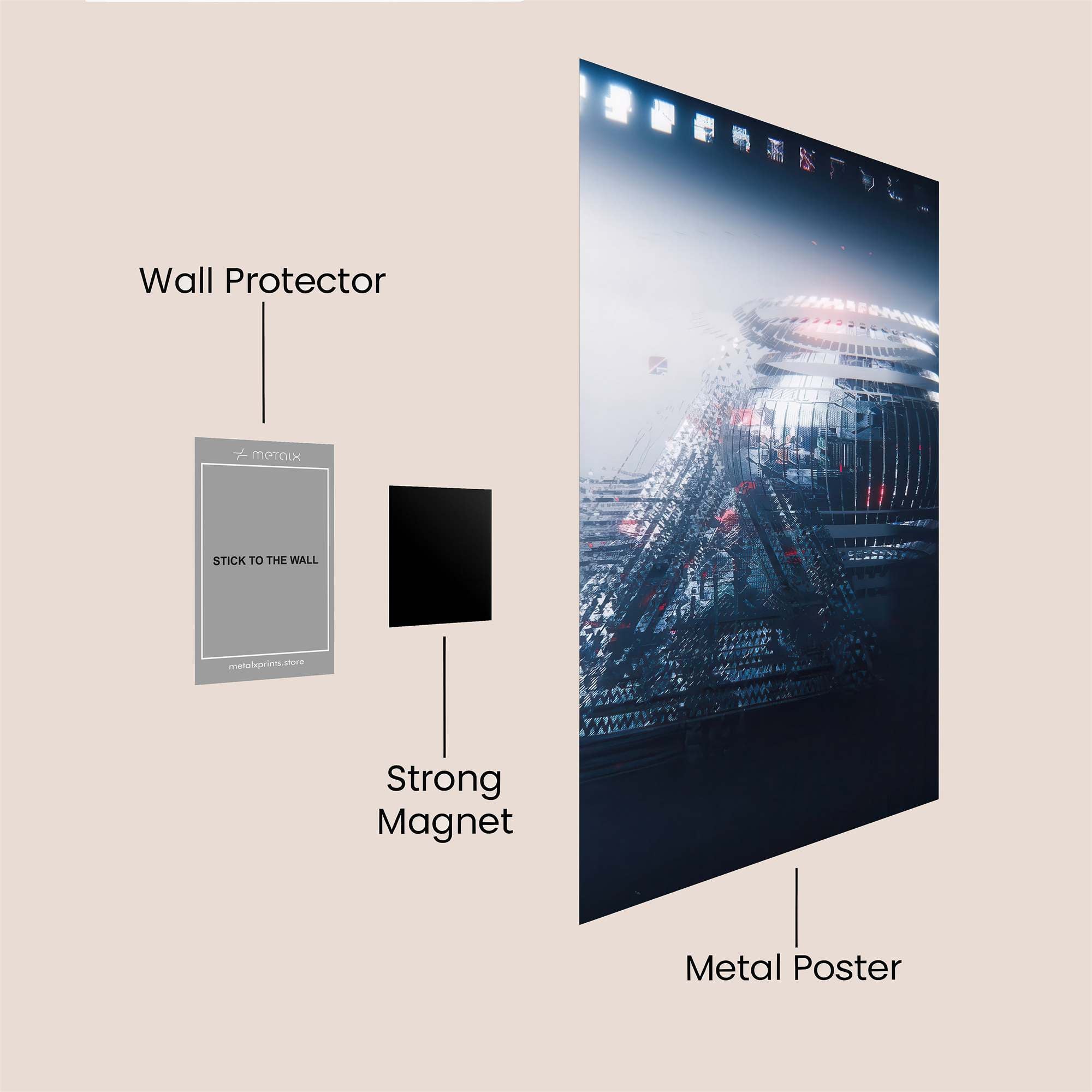 Geometric Enigma Safe Wall Magnetic / M