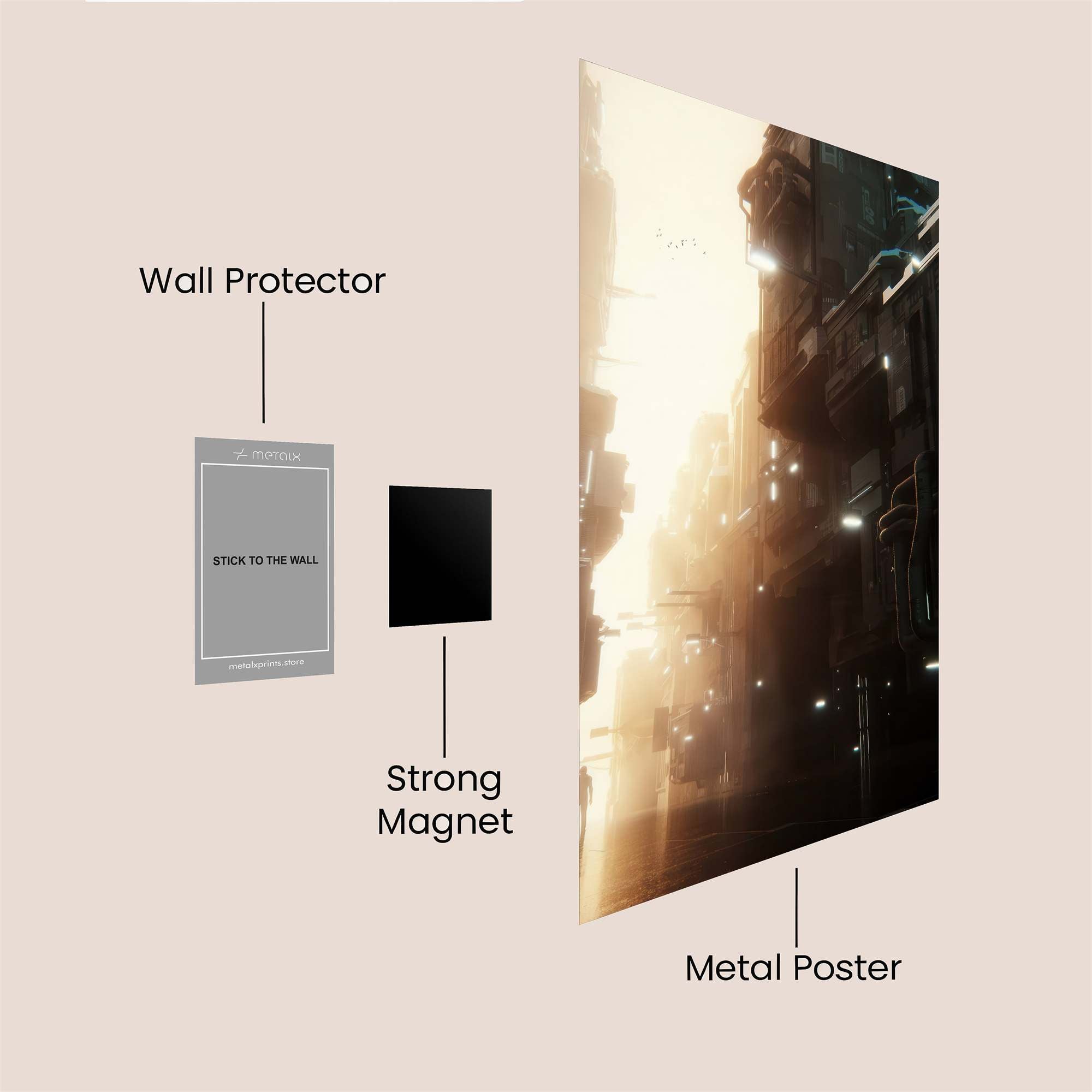 Futuristic Luminescence Safe Wall Magnetic / M