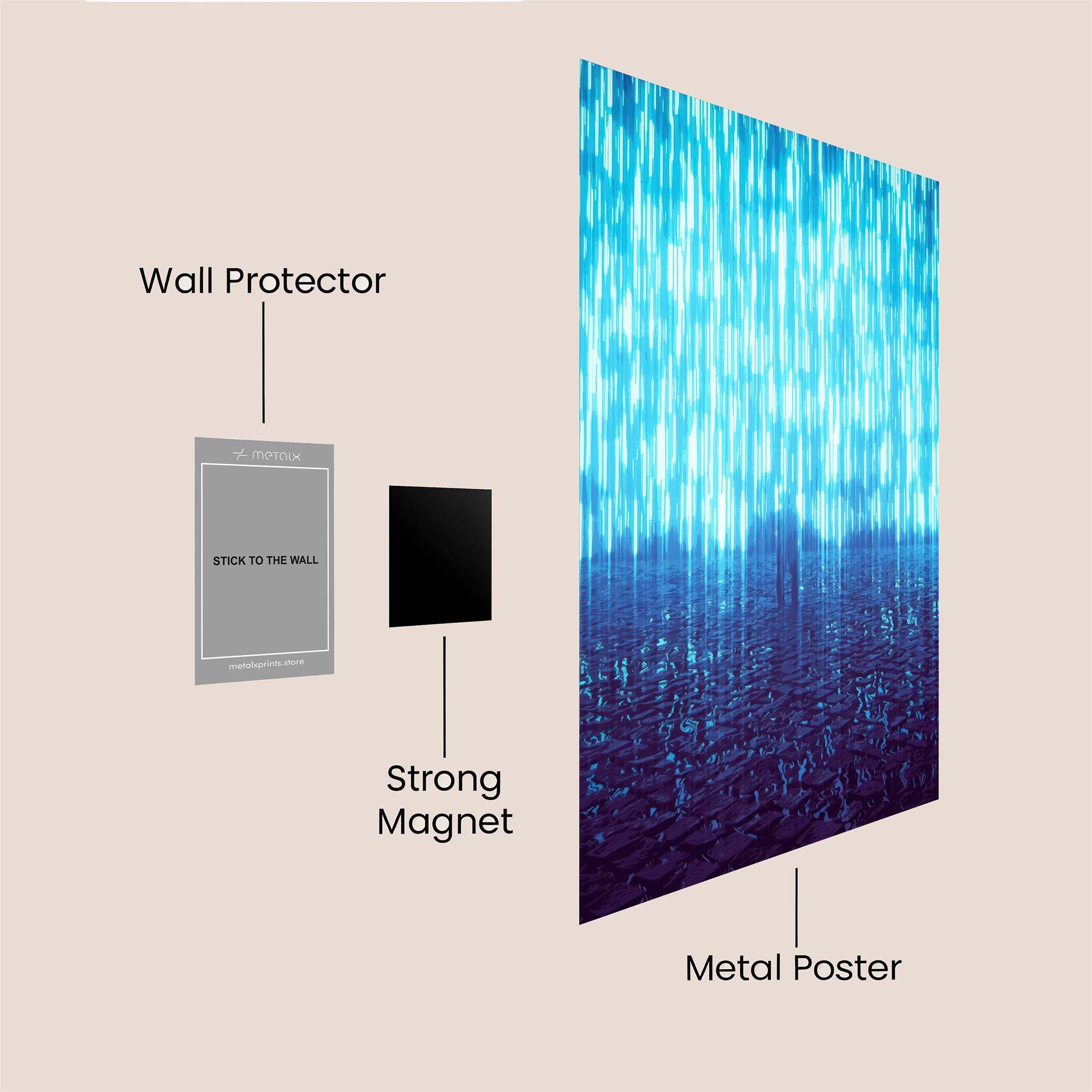 Digital Downpour Safe Wall Magnetic / M