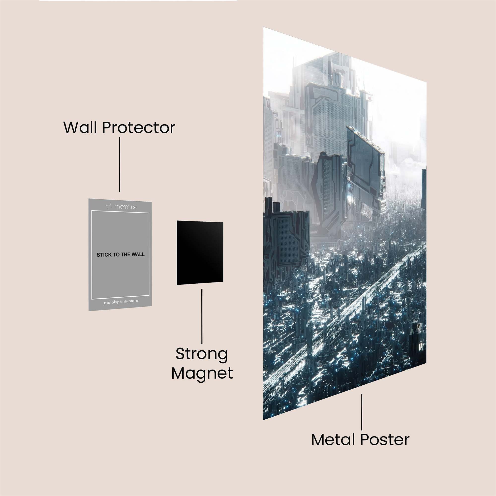 Futuristic Luminosity Safe Wall Magnetic / M