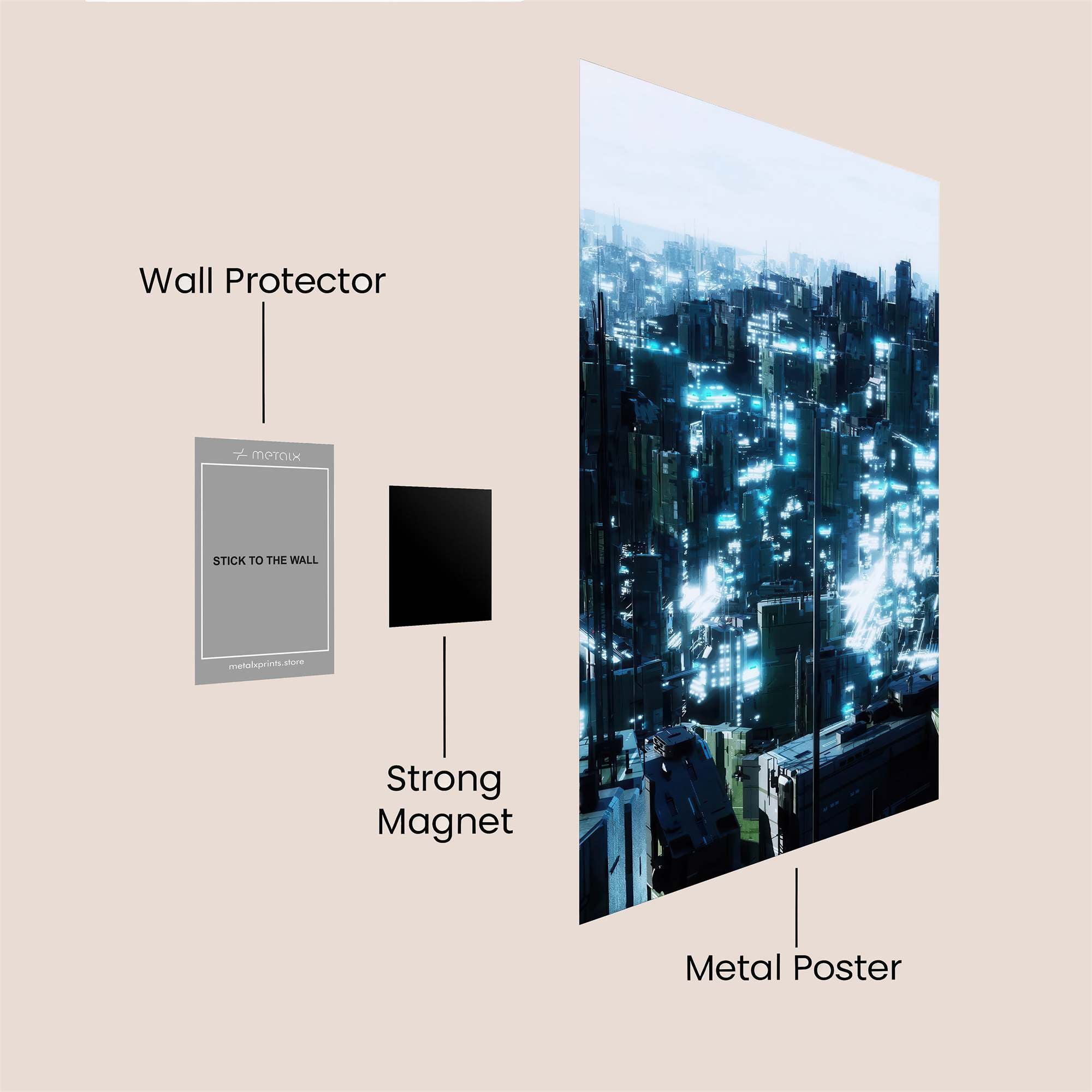 Cityscape Luminance Safe Wall Magnetic / M