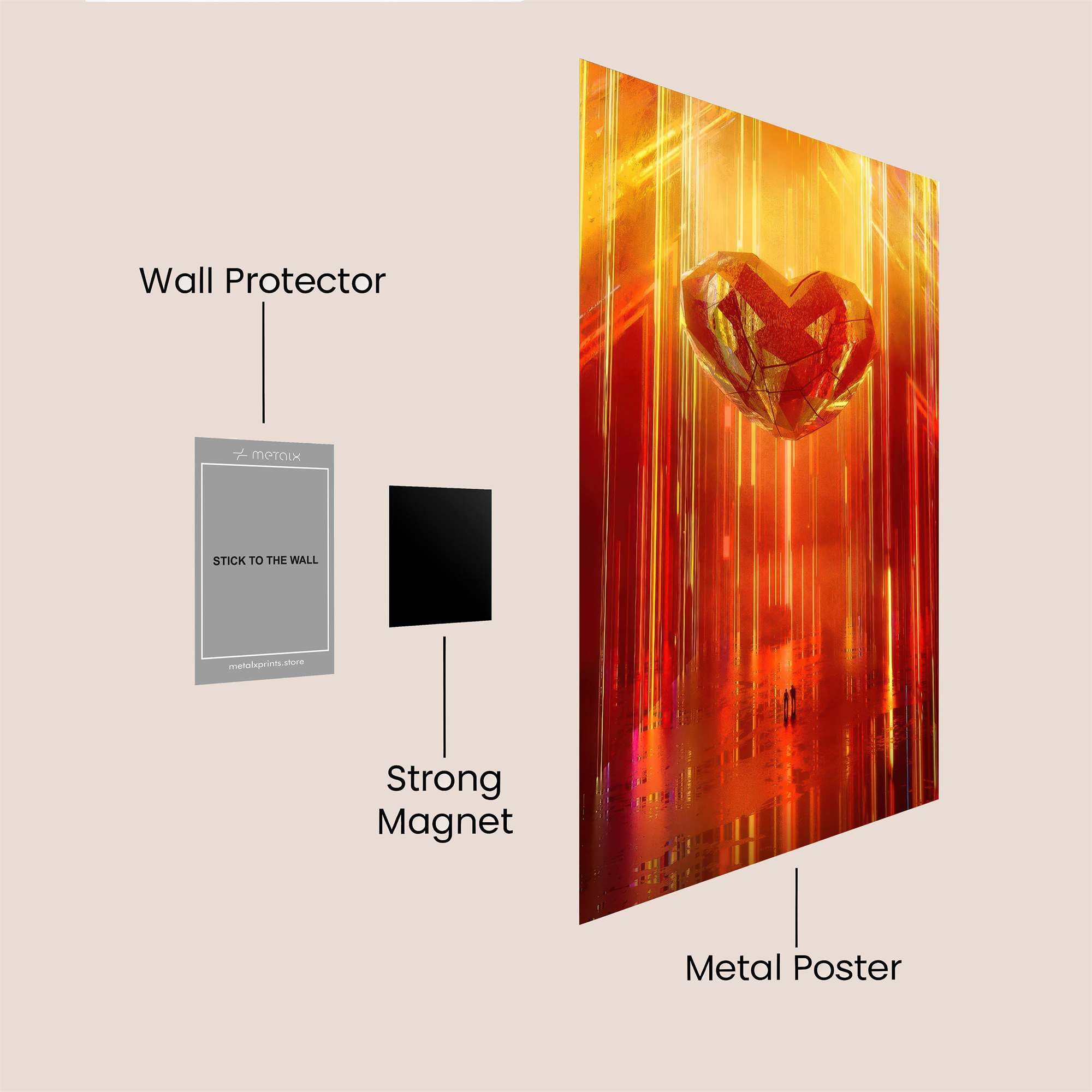 Heart Blaze Safe Wall Magnetic / M