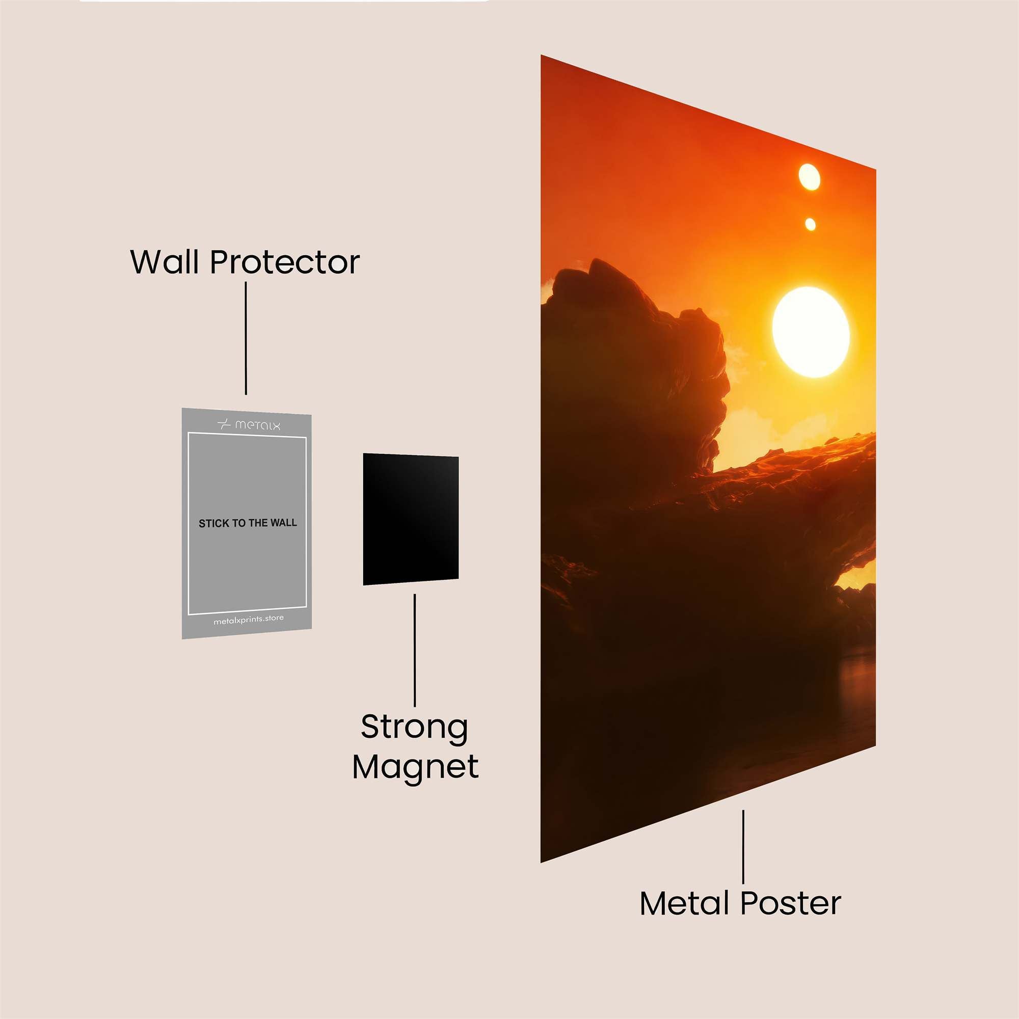 Triple Sunscape Safe Wall Magnetic / M