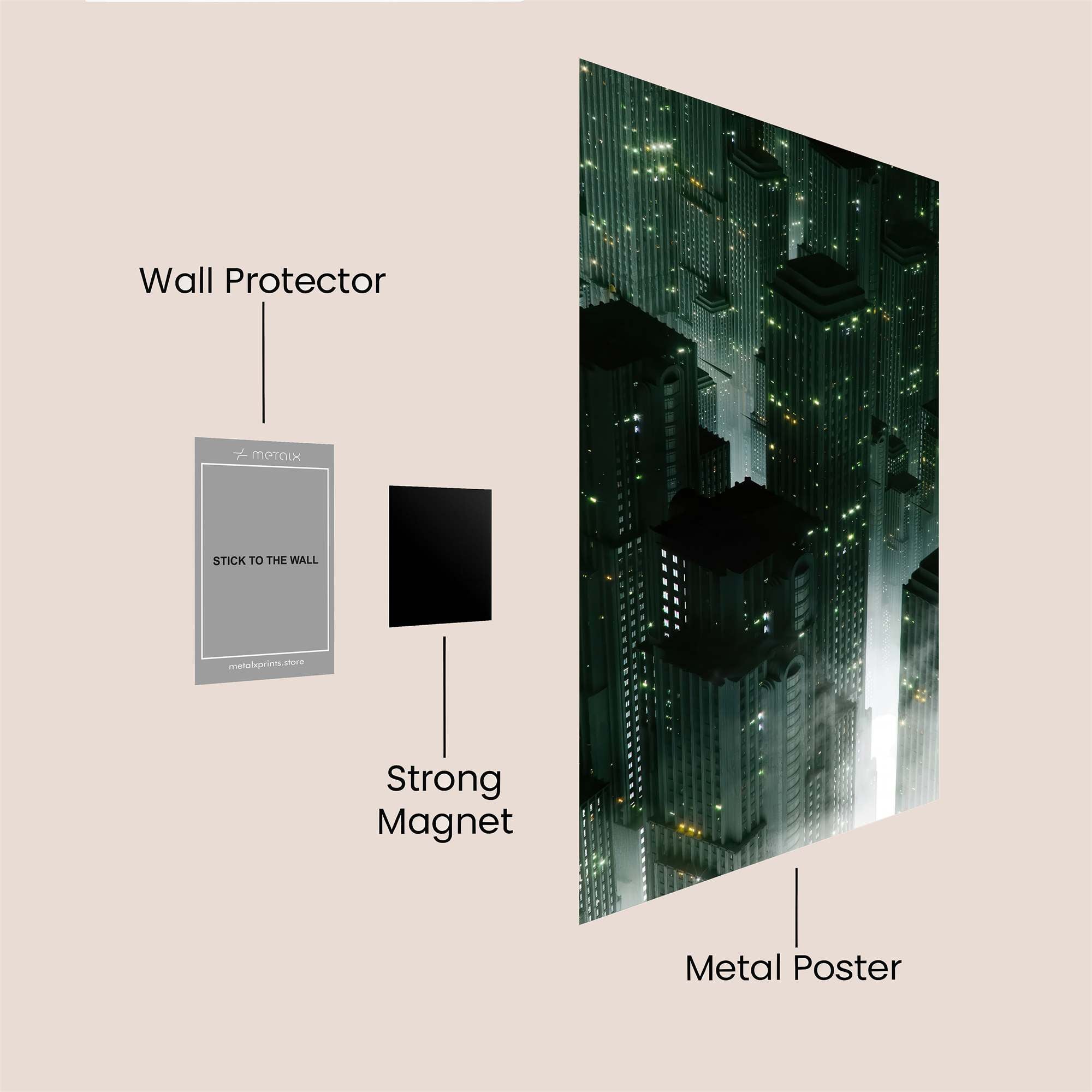 Cityscape Reverie Safe Wall Magnetic / M
