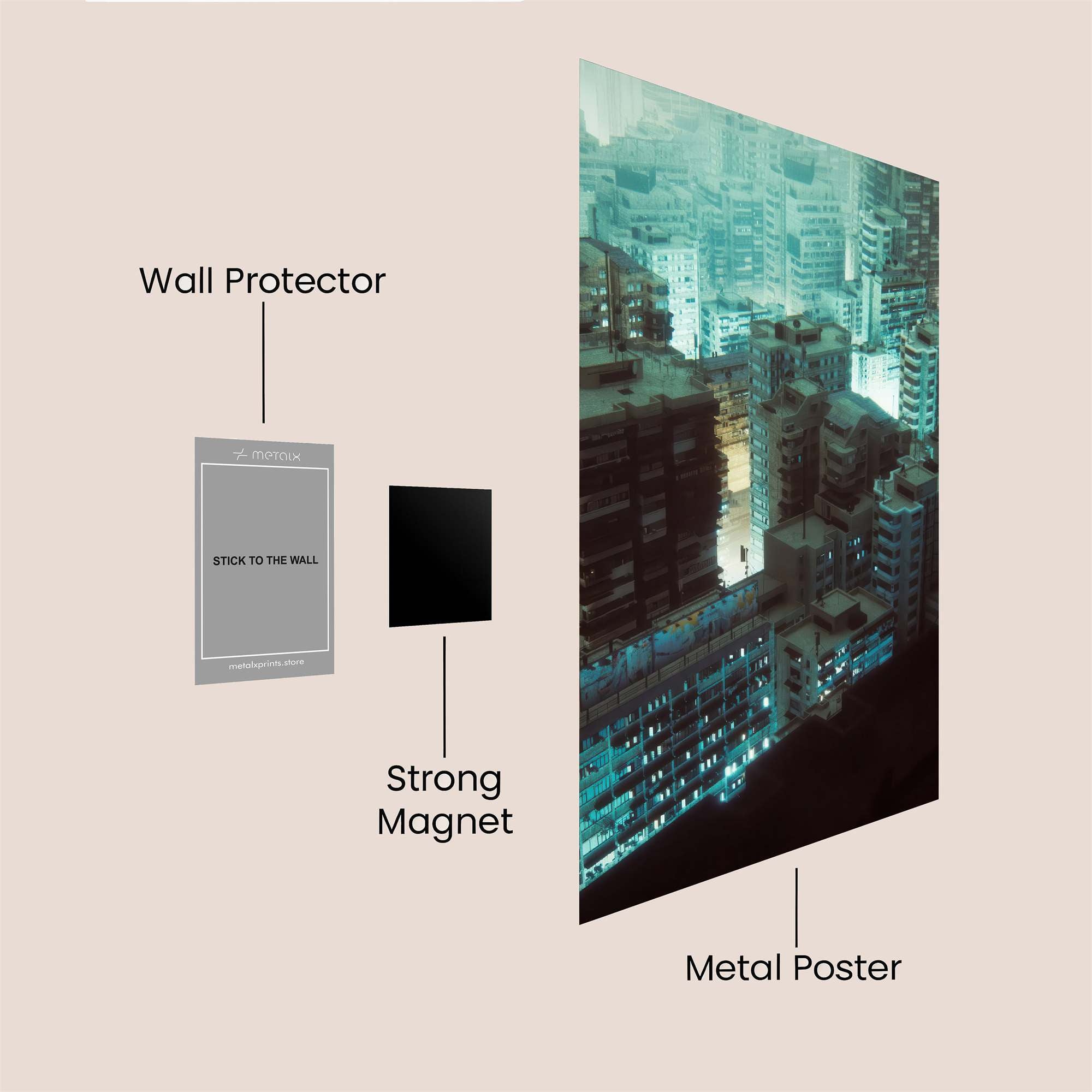 Neon Metropolis Safe Wall Magnetic / M