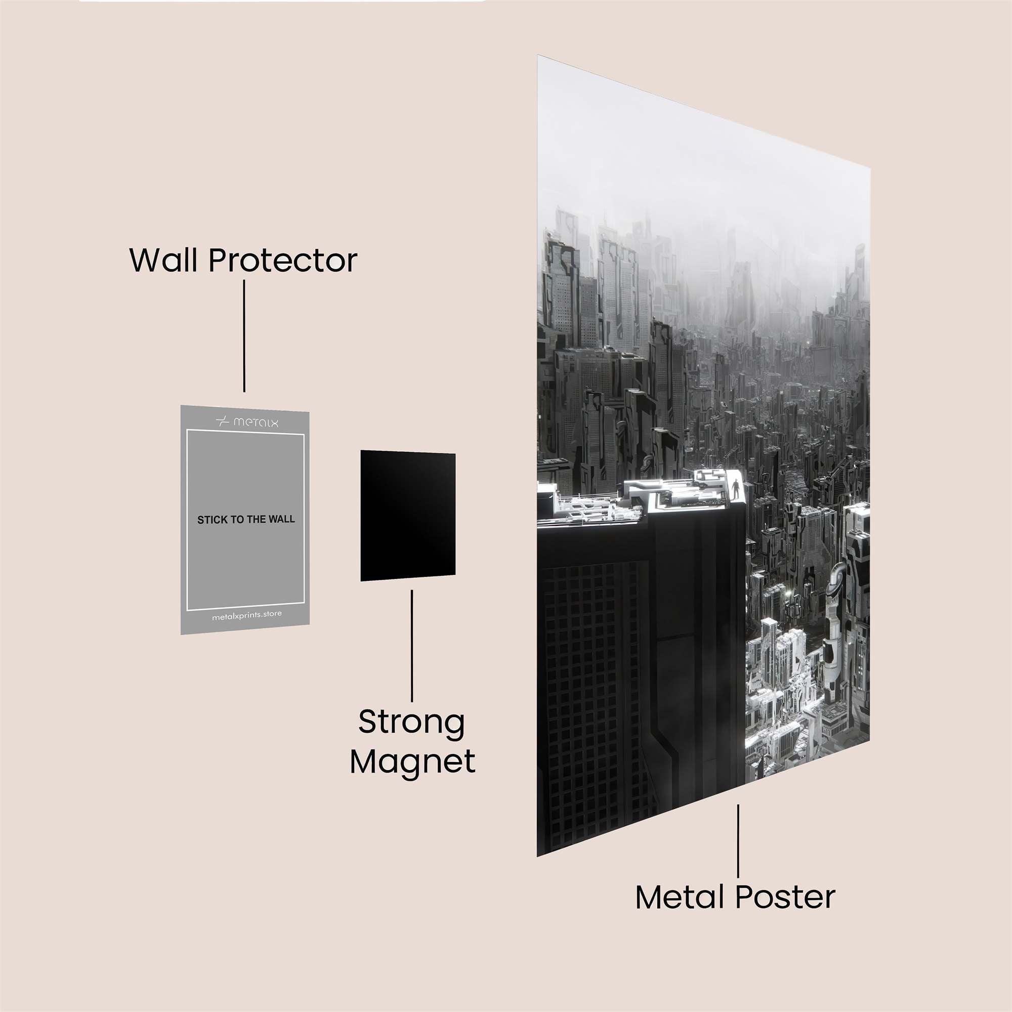 Futuristic Stillness Safe Wall Magnetic / M