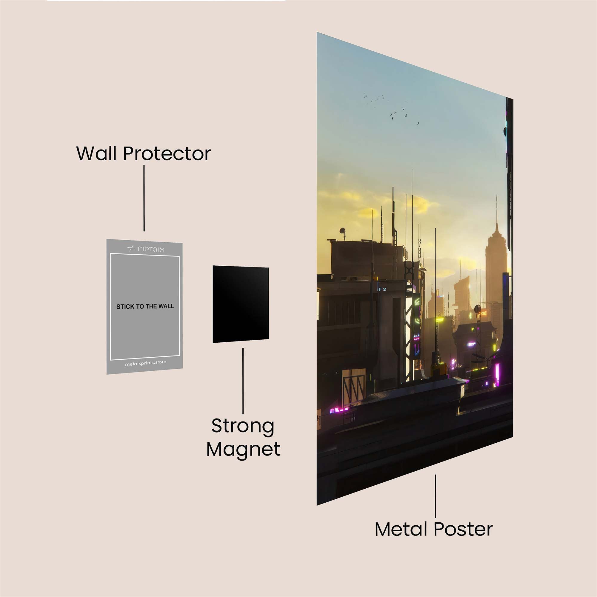 Neon Sunrise Safe Wall Magnetic / M