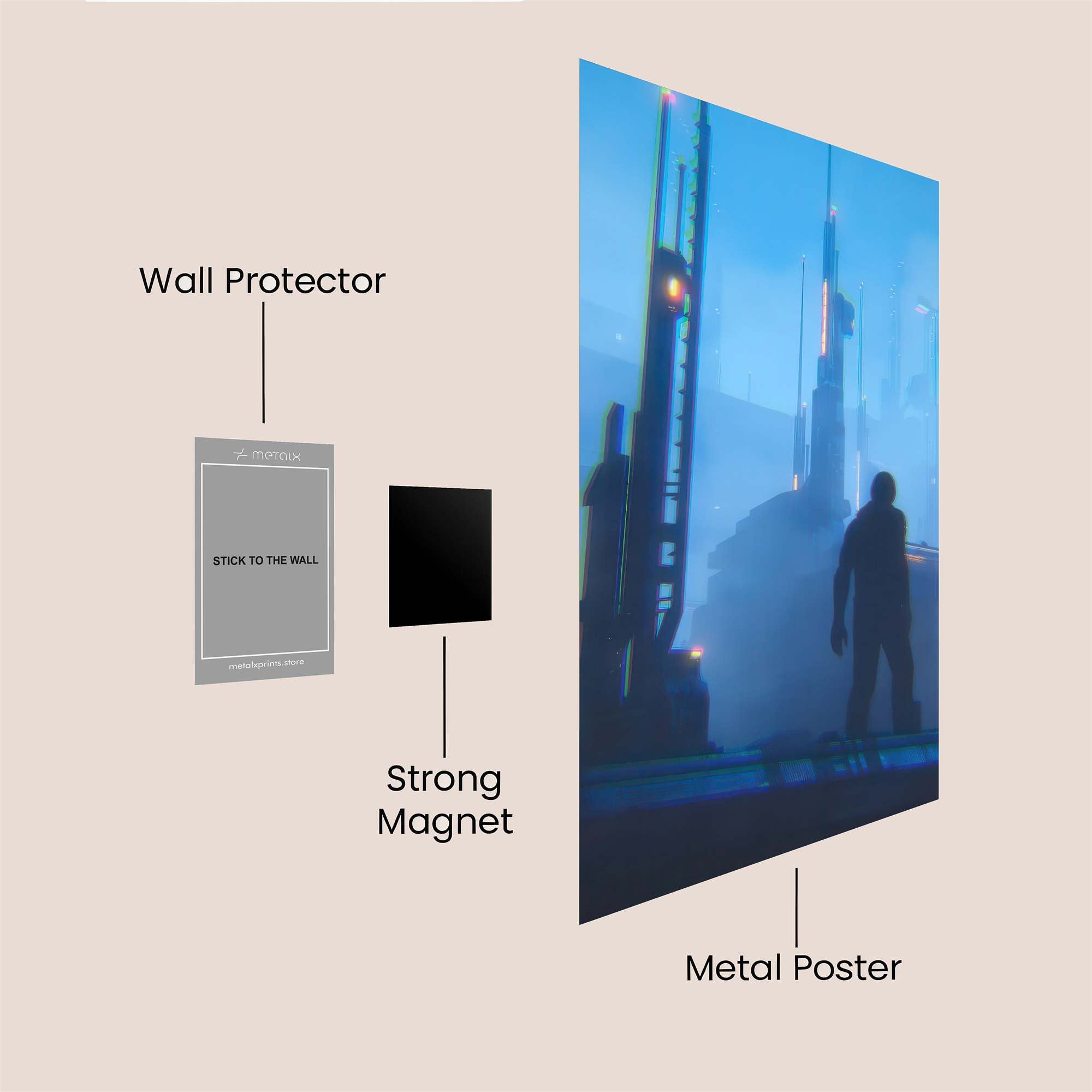 Cyber Silhouette Safe Wall Magnetic / M
