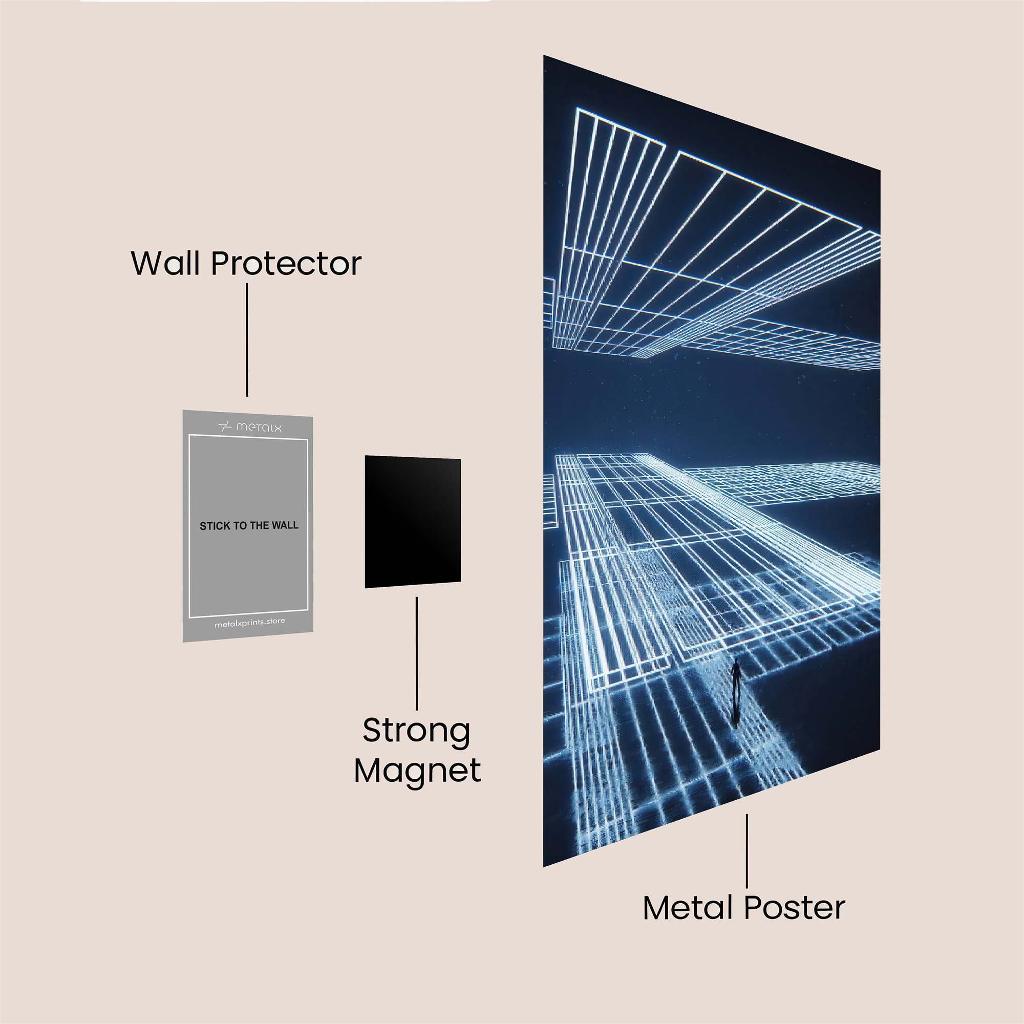 Futuristic Perspective Safe Wall Magnetic / M
