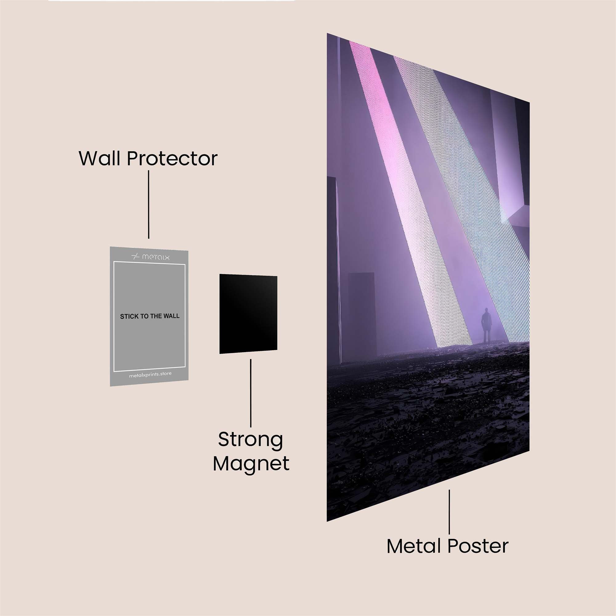 Neon Solitude Safe Wall Magnetic / M