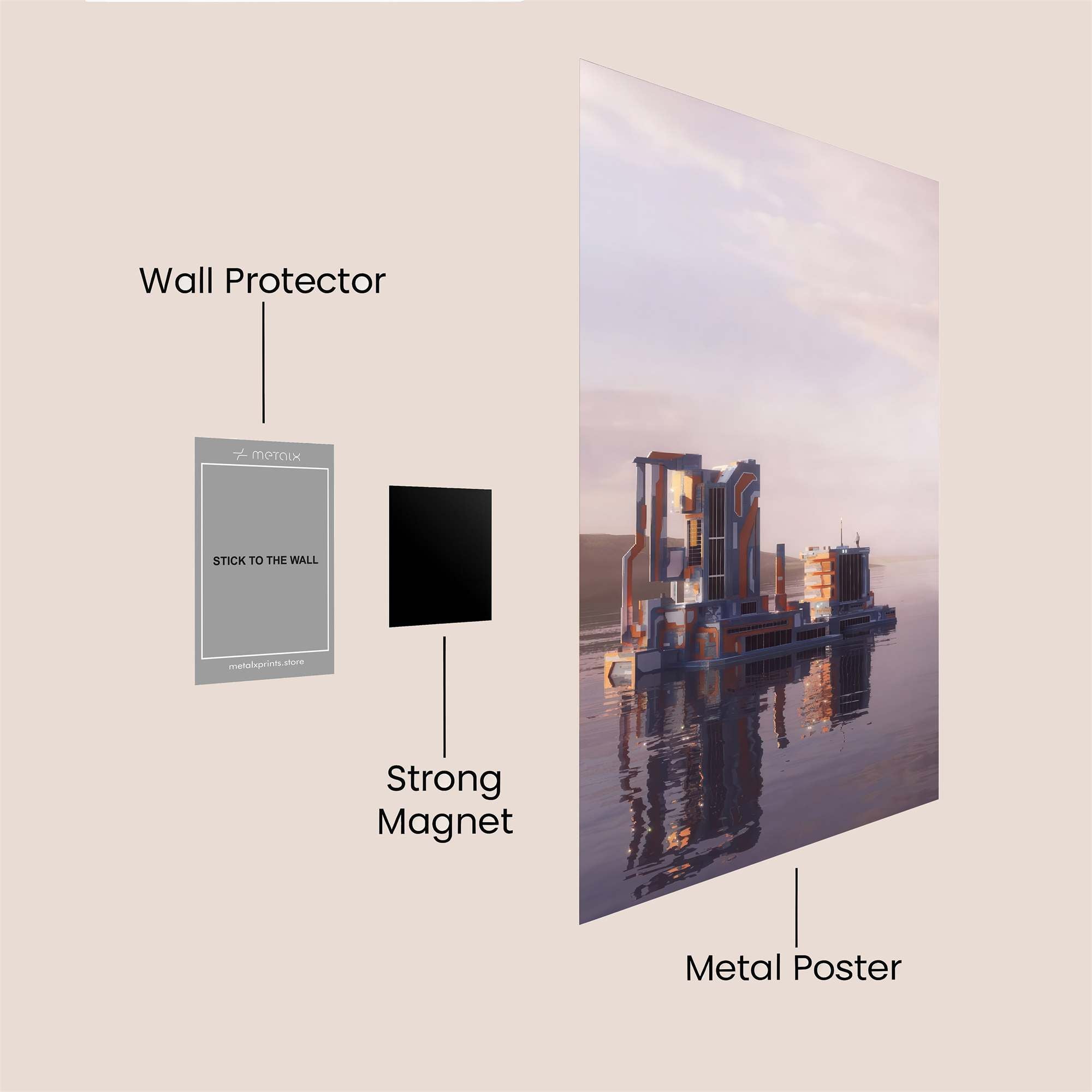 Sublime Reflection Safe Wall Magnetic / M