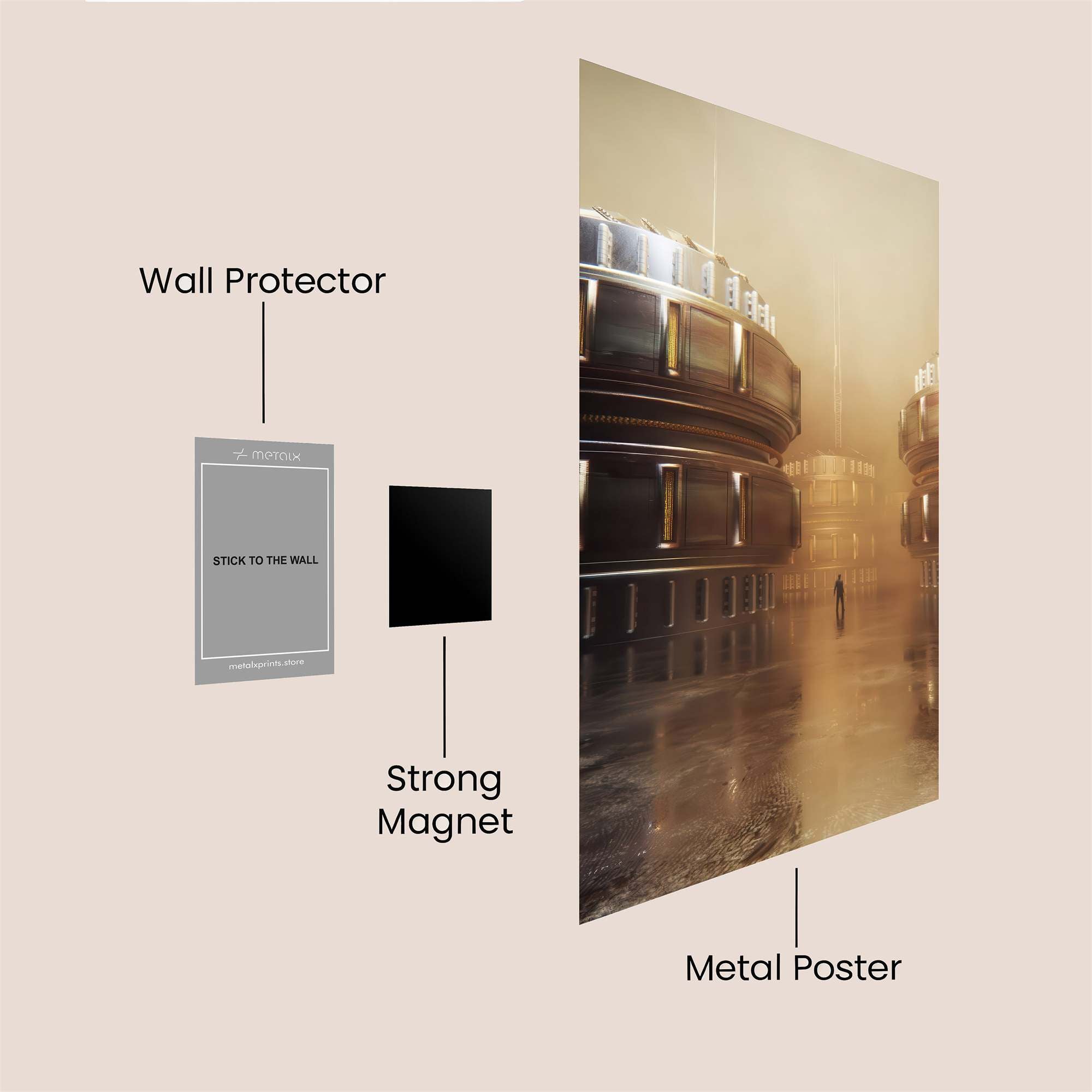 Futuristic Realm Safe Wall Magnetic / M