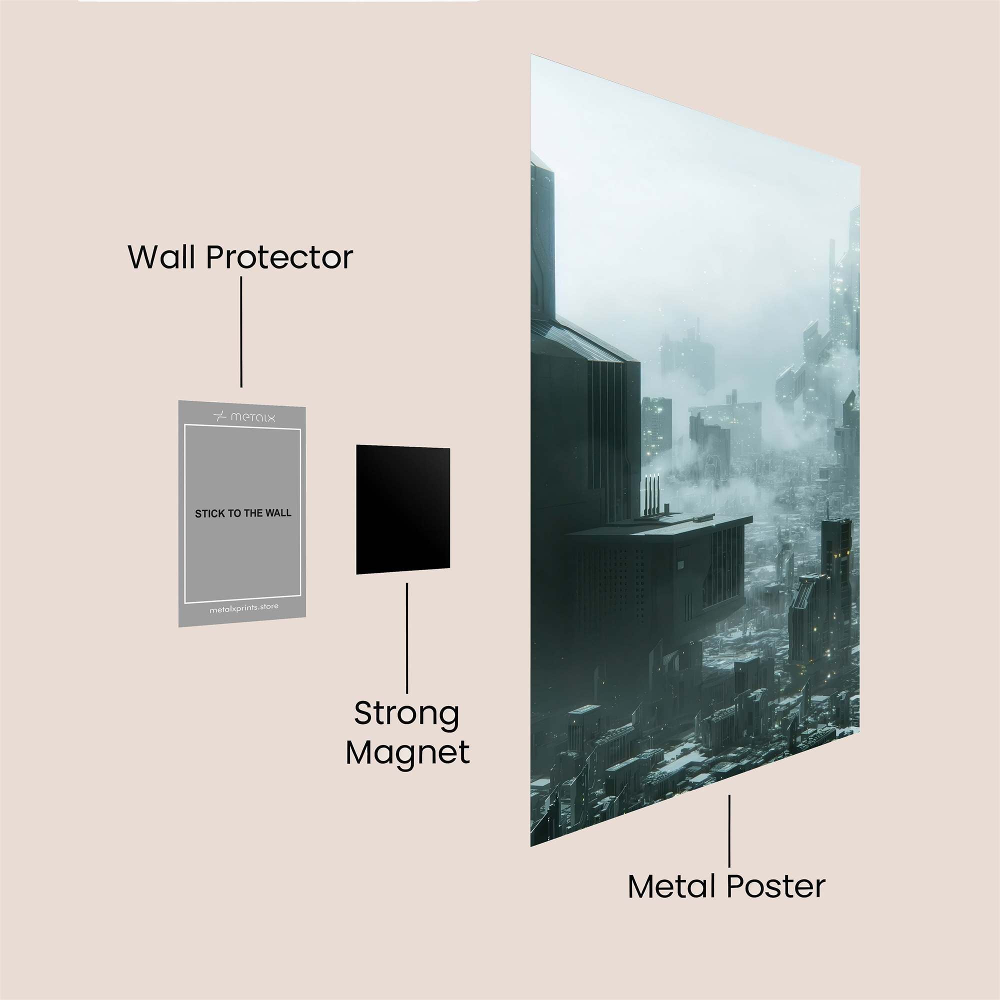 Futuristic Desolation Safe Wall Magnetic / M
