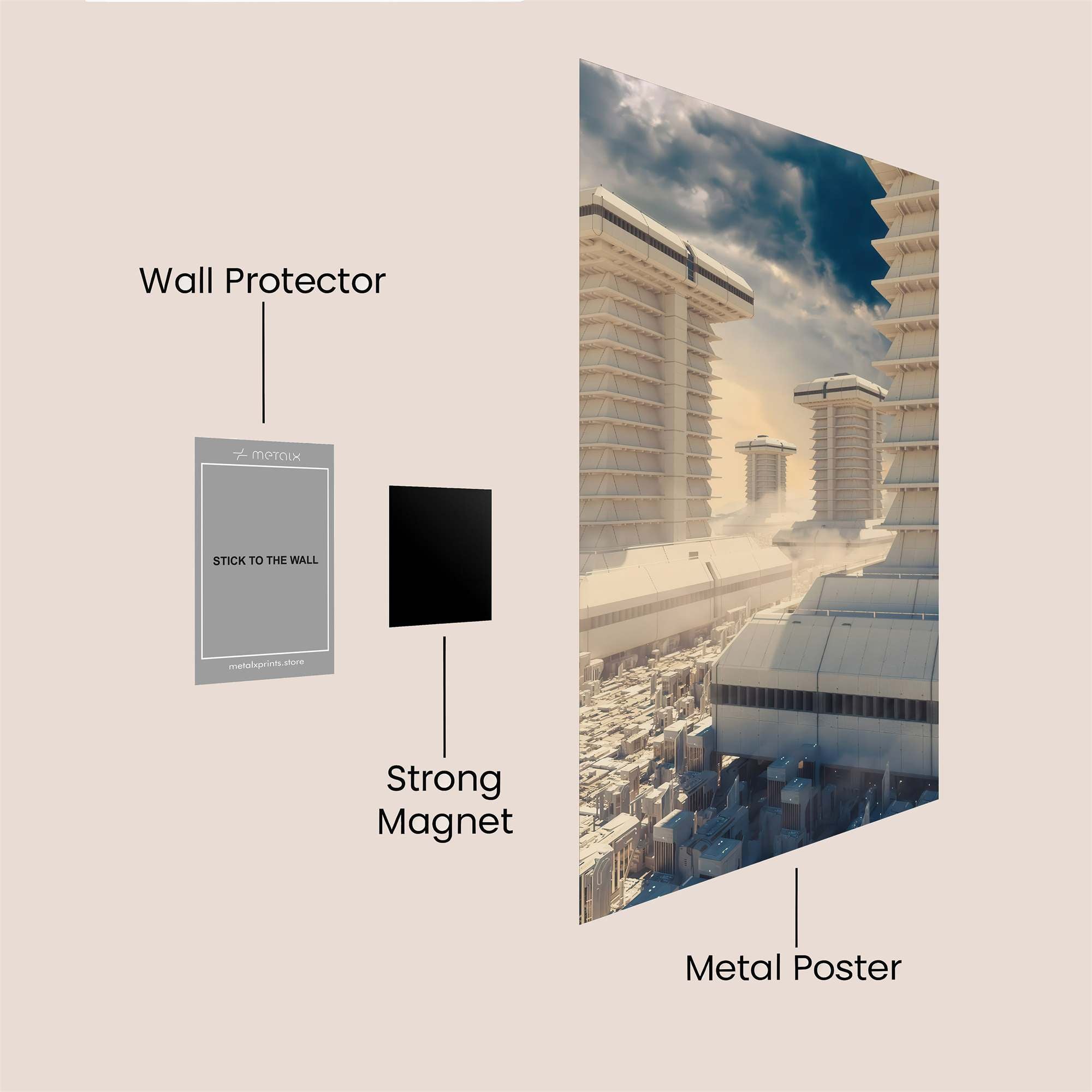 Futuristic Serenity Safe Wall Magnetic / M