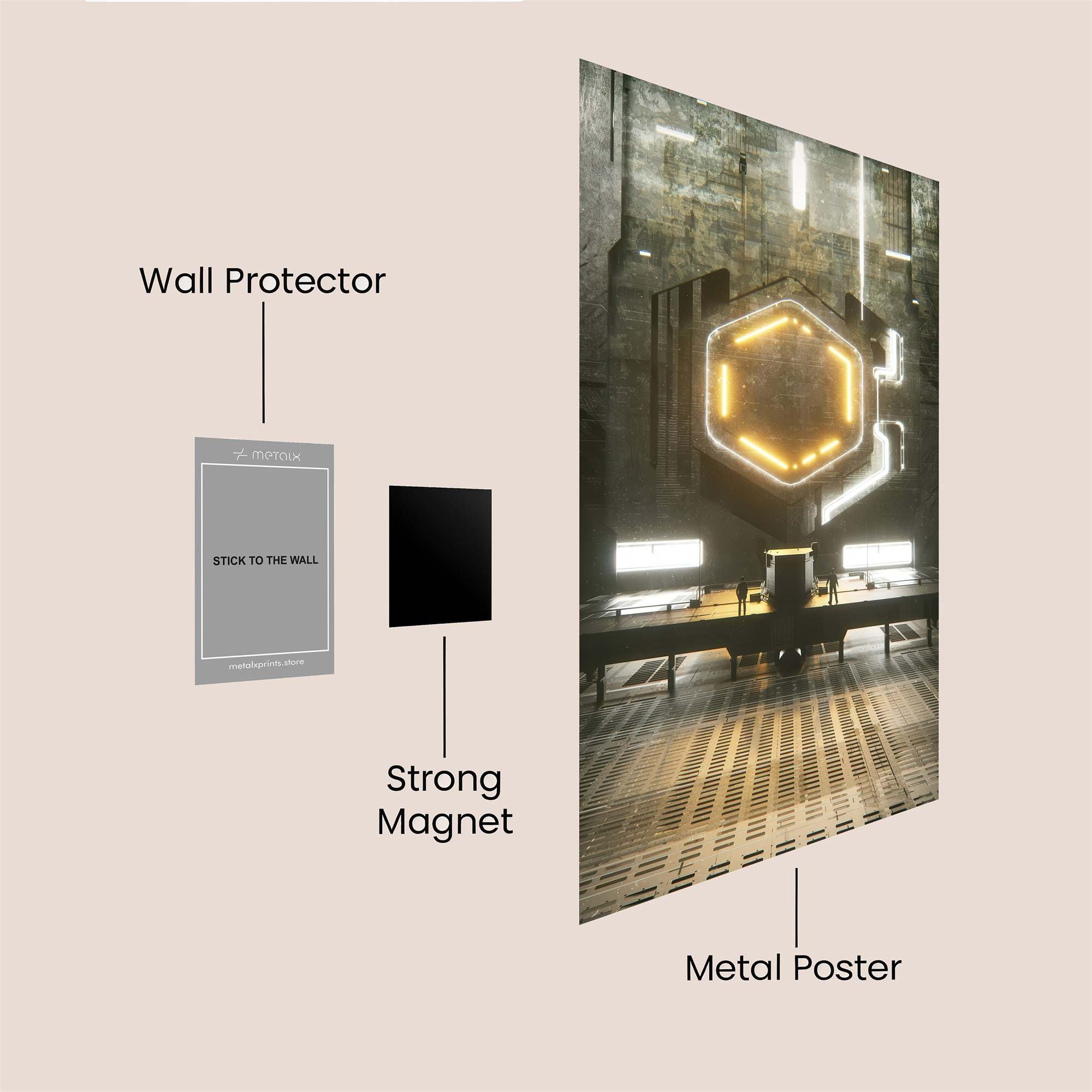 Hexagon Reverie Safe Wall Magnetic / M